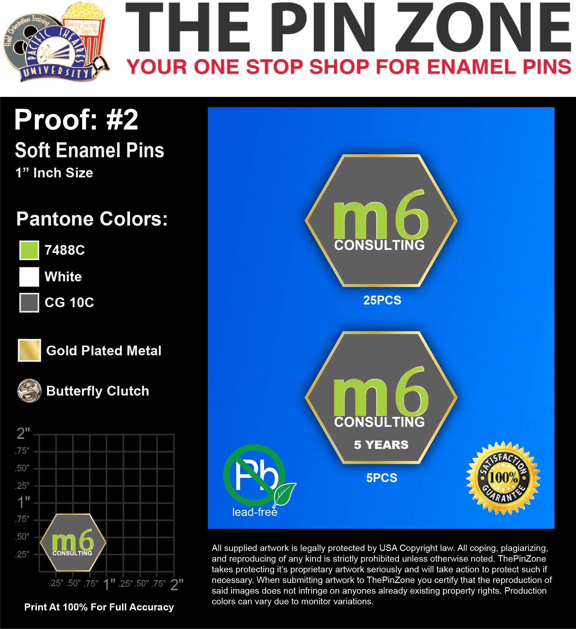30 “M6” LAPEL PINS: PROOF #2