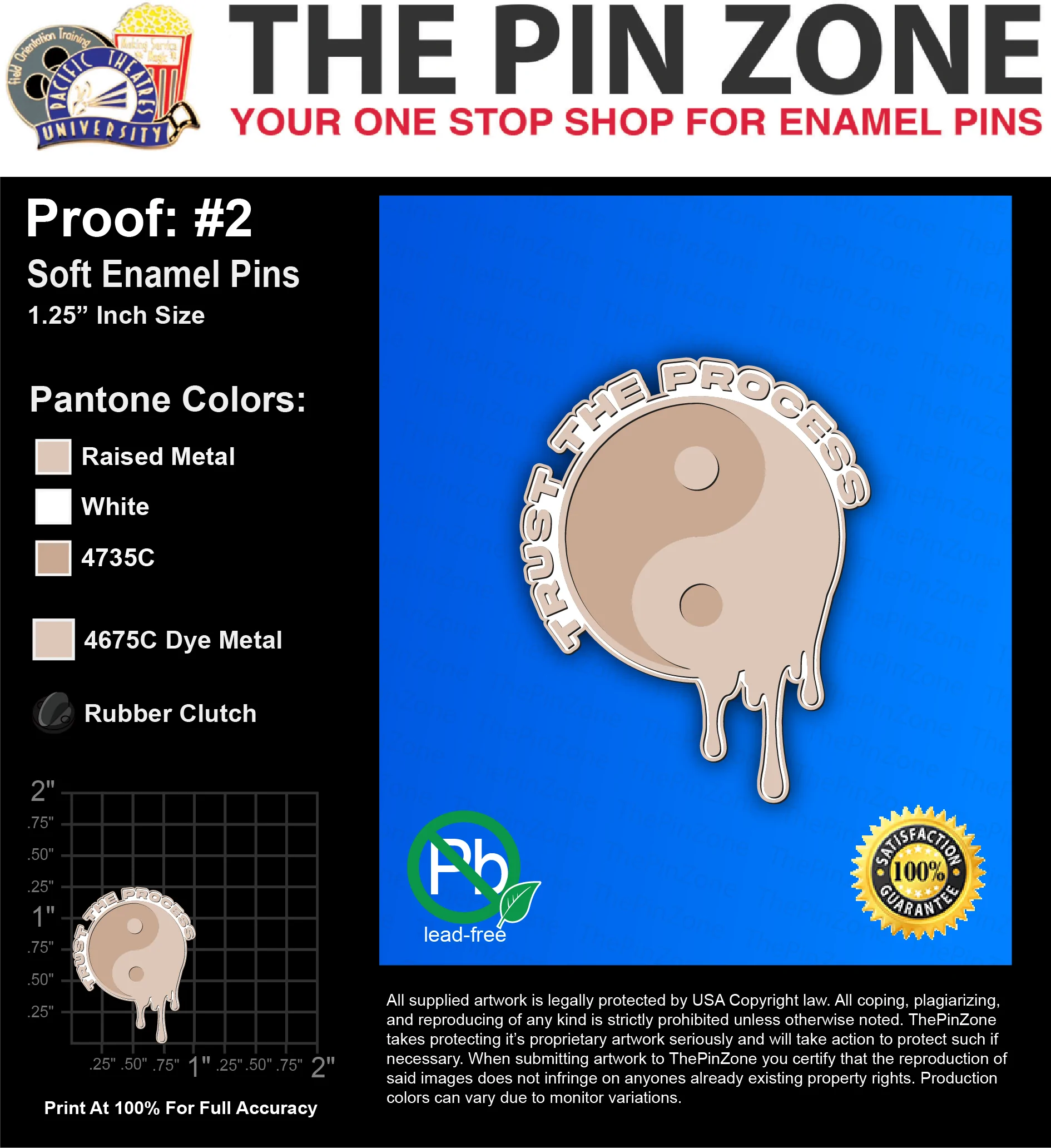 50 “TRUST THE PROCESS” LAPEL PINS: PROOF #2