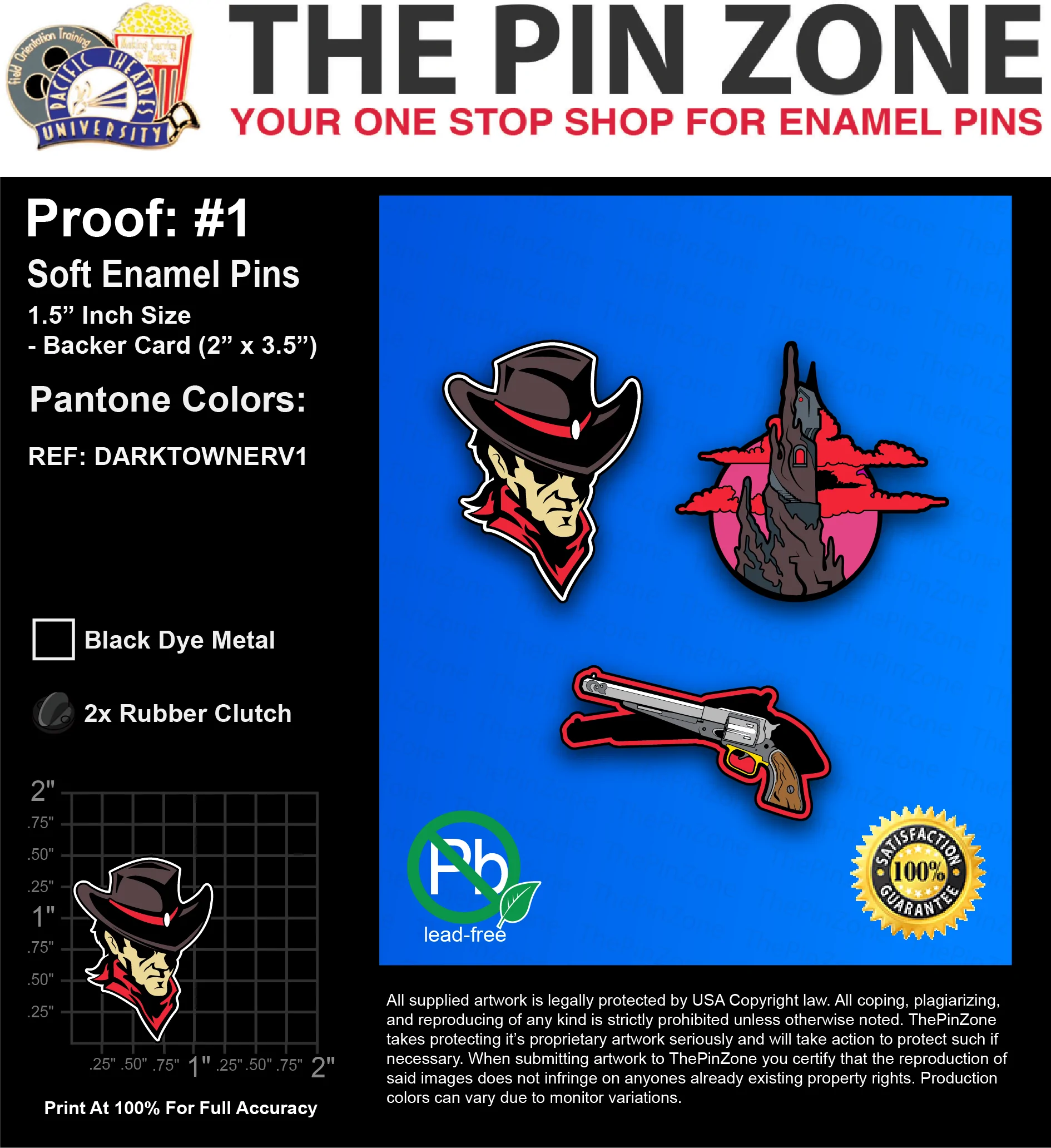 1800 “DARK TOWER” LAPEL PINS: PROOF #1