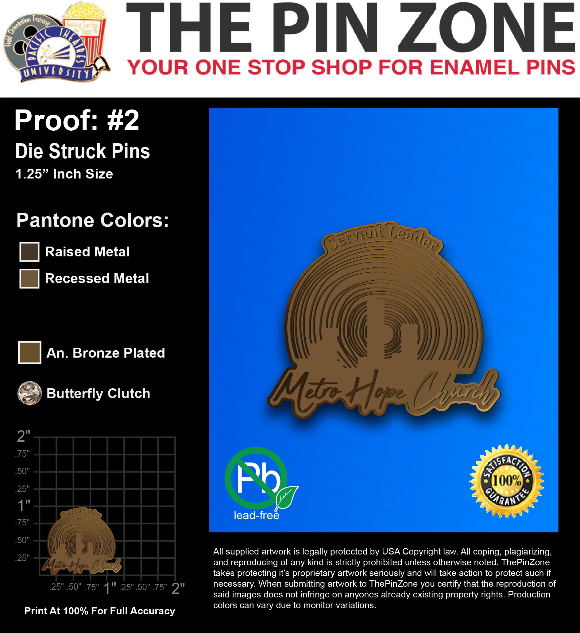 50 “METRO HOPE” LAPEL PINS: PROOF #2
