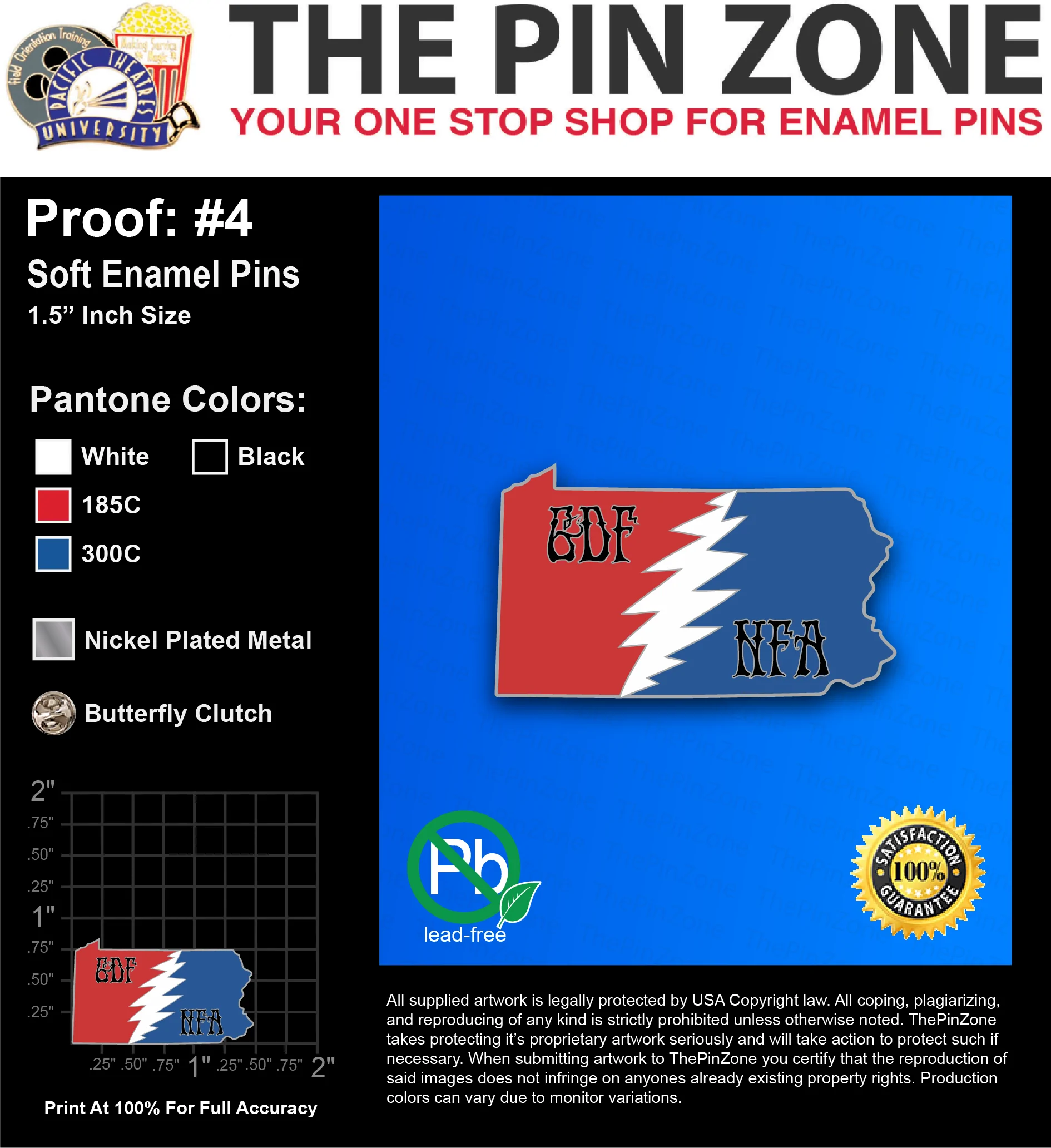 100 “SHAWN” LAPEL PINS: PROOF #4