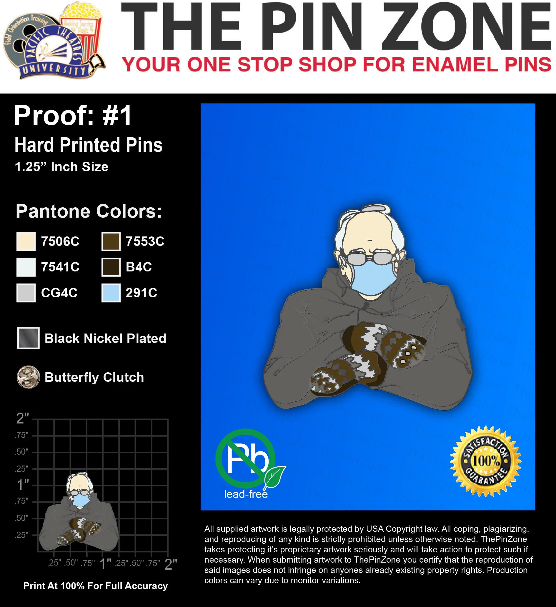 25 “SHAY P” LAPEL PINS: PROOF #1