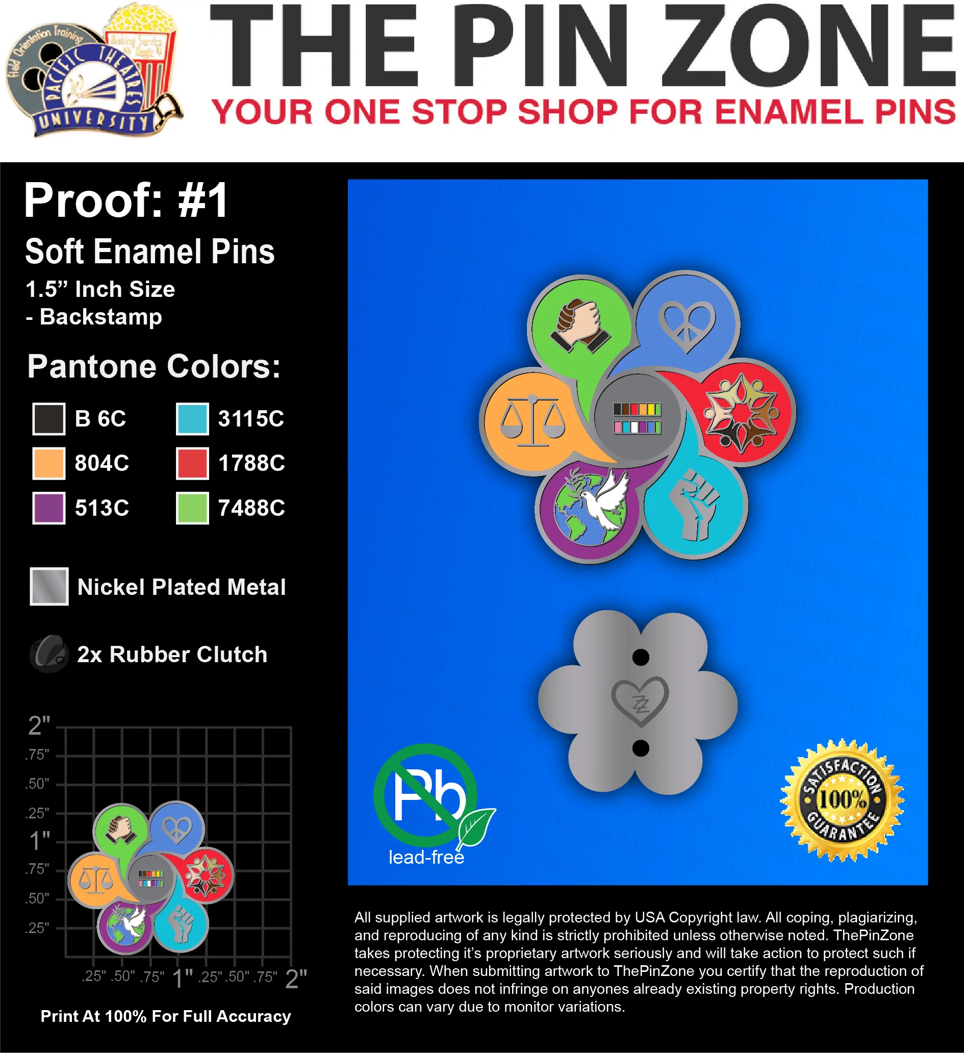 50 “ZZDEI” LAPEL PINS: PROOF #1