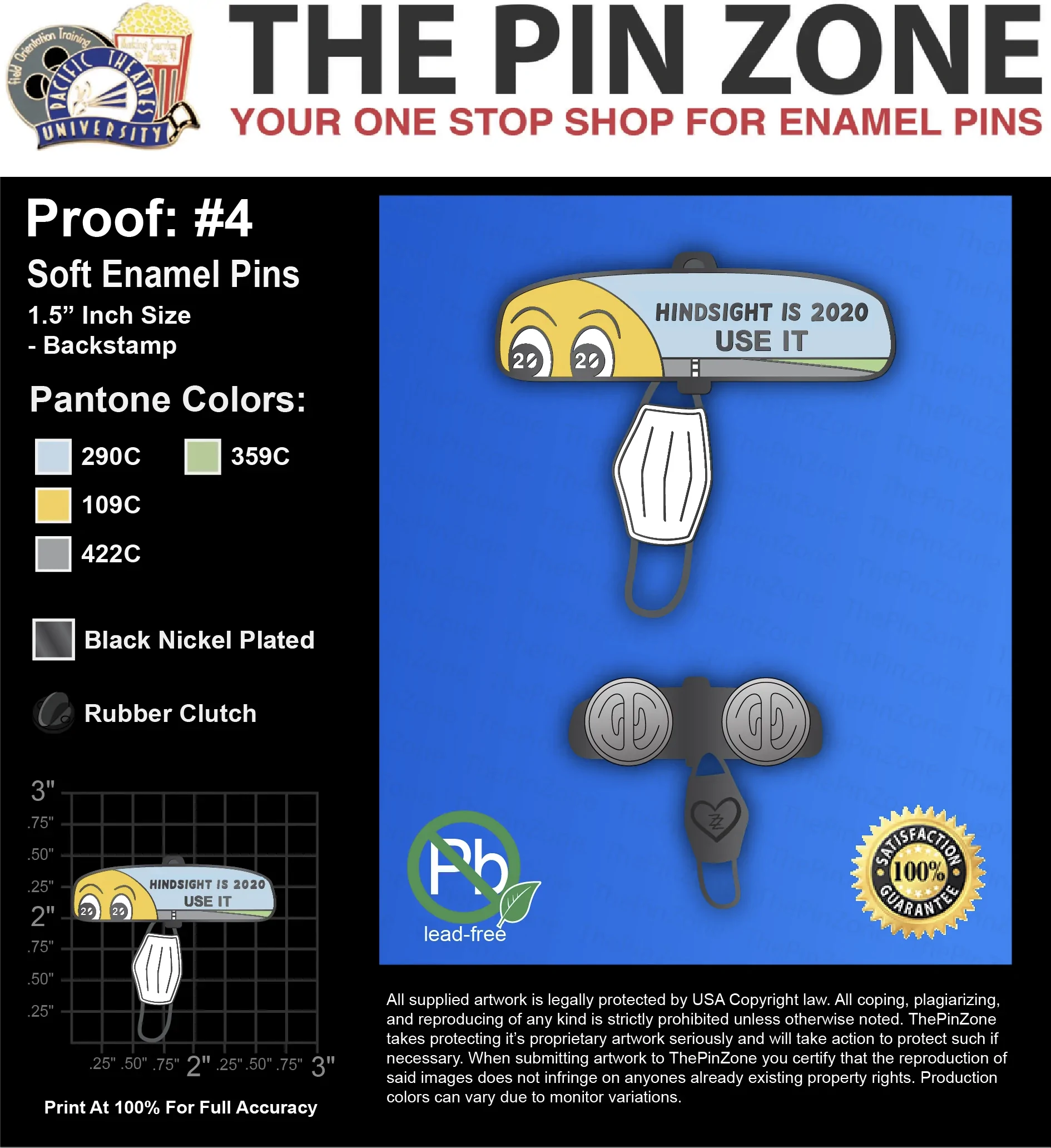 50 “ZEZE” LAPEL PINS: PROOF #4