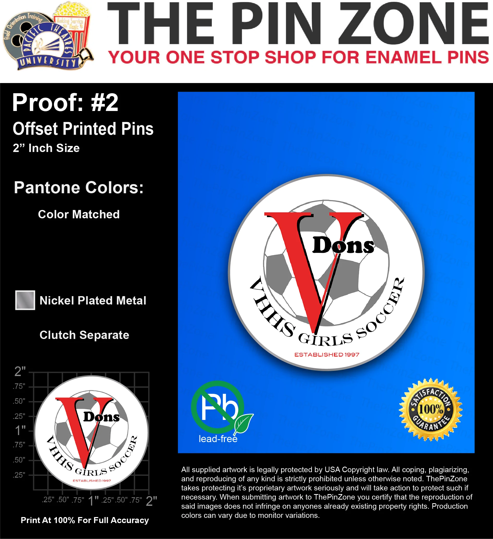 25 “V DONS” LAPEL PINS: PROOF #2