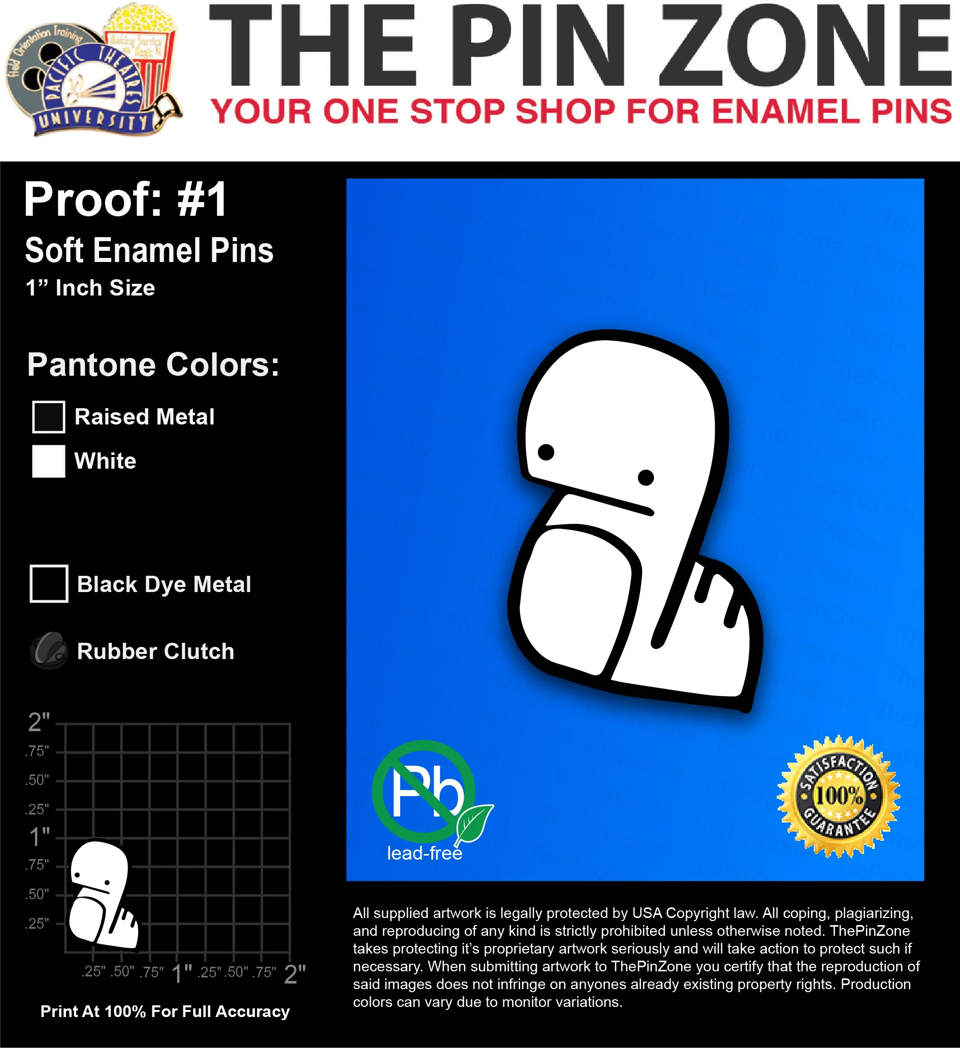 50 “CHANNIE” LAPEL PINS: PROOF #1