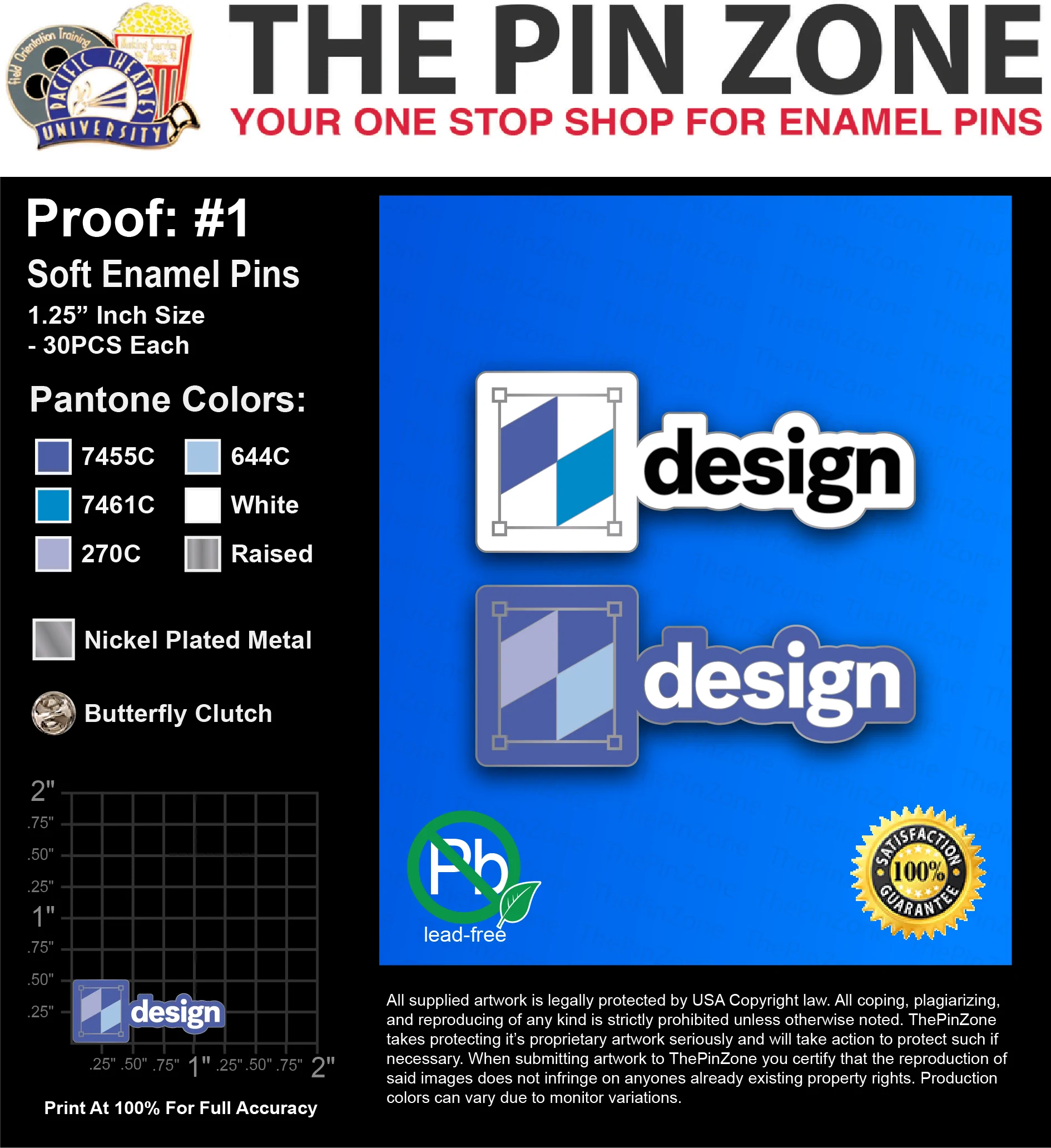 60 “FLATIRON” LAPEL PINS: PROOF #1
