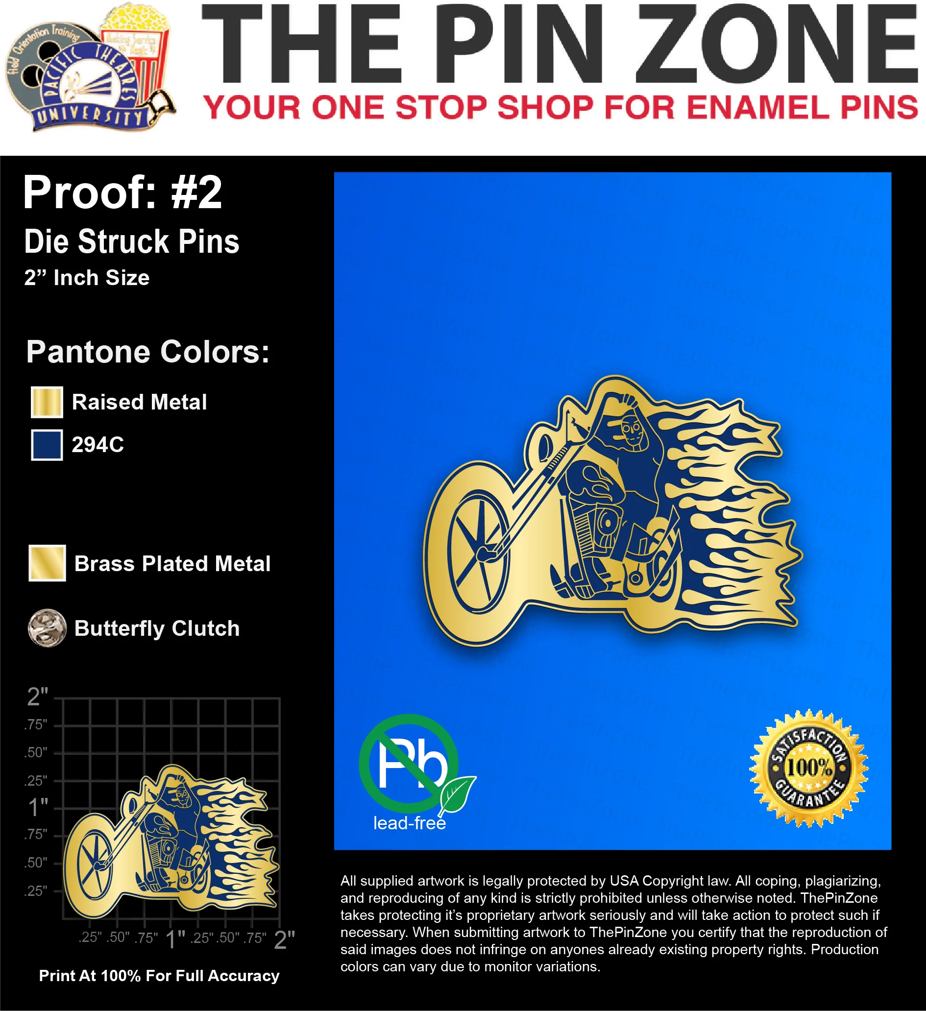 25 “JACOB G” LAPEL PINS: PROOF #2