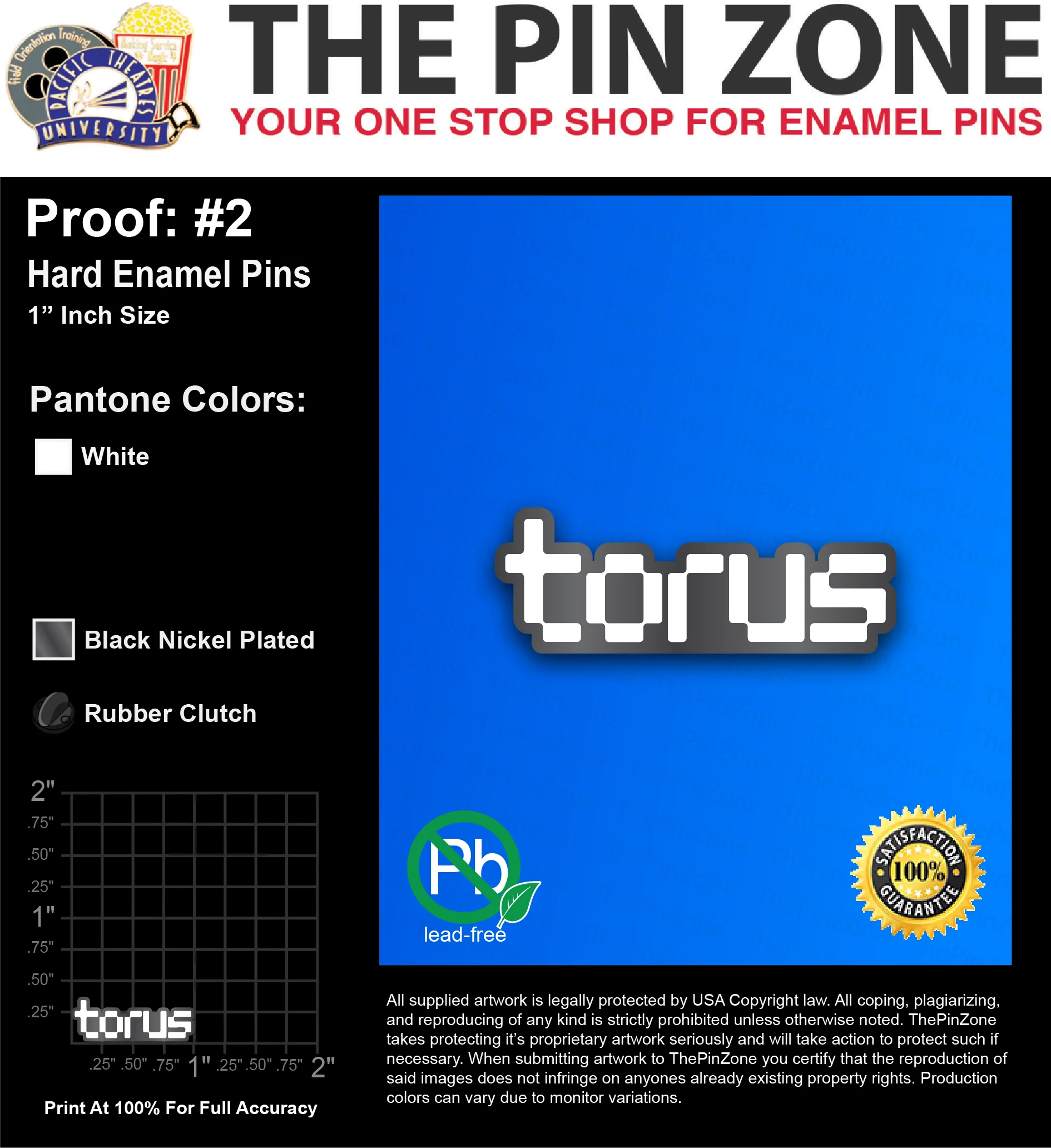 300 “TORUS” LAPEL PINS: PROOF #2