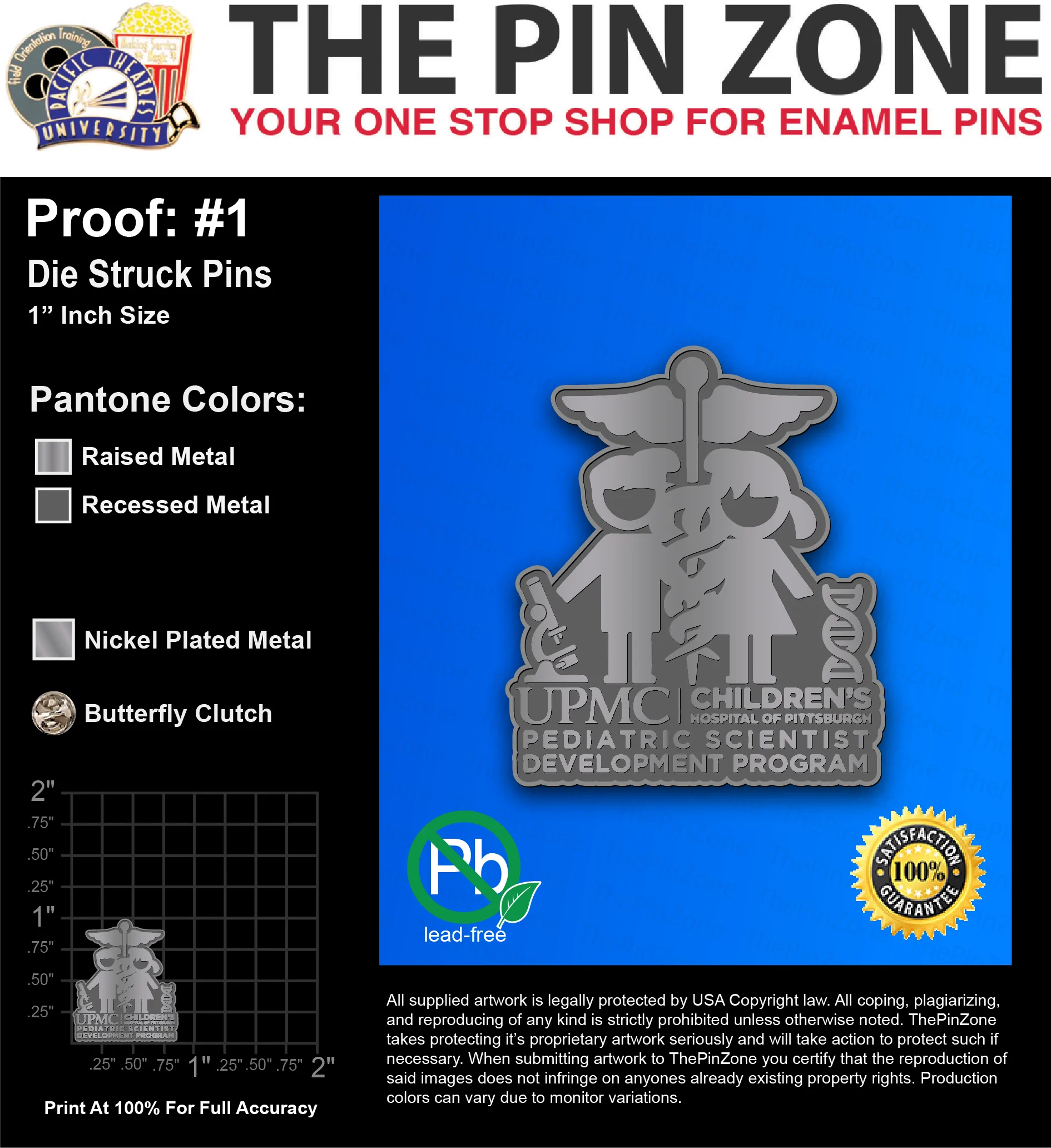 25 “KRISTIN S” LAPEL PINS: PROOF #1