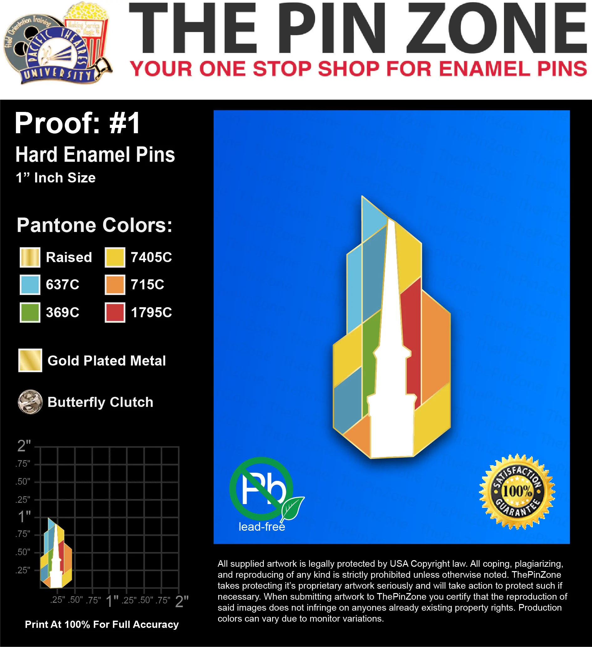 25 “MATTHEW M” LAPEL PINS: PROOF #1