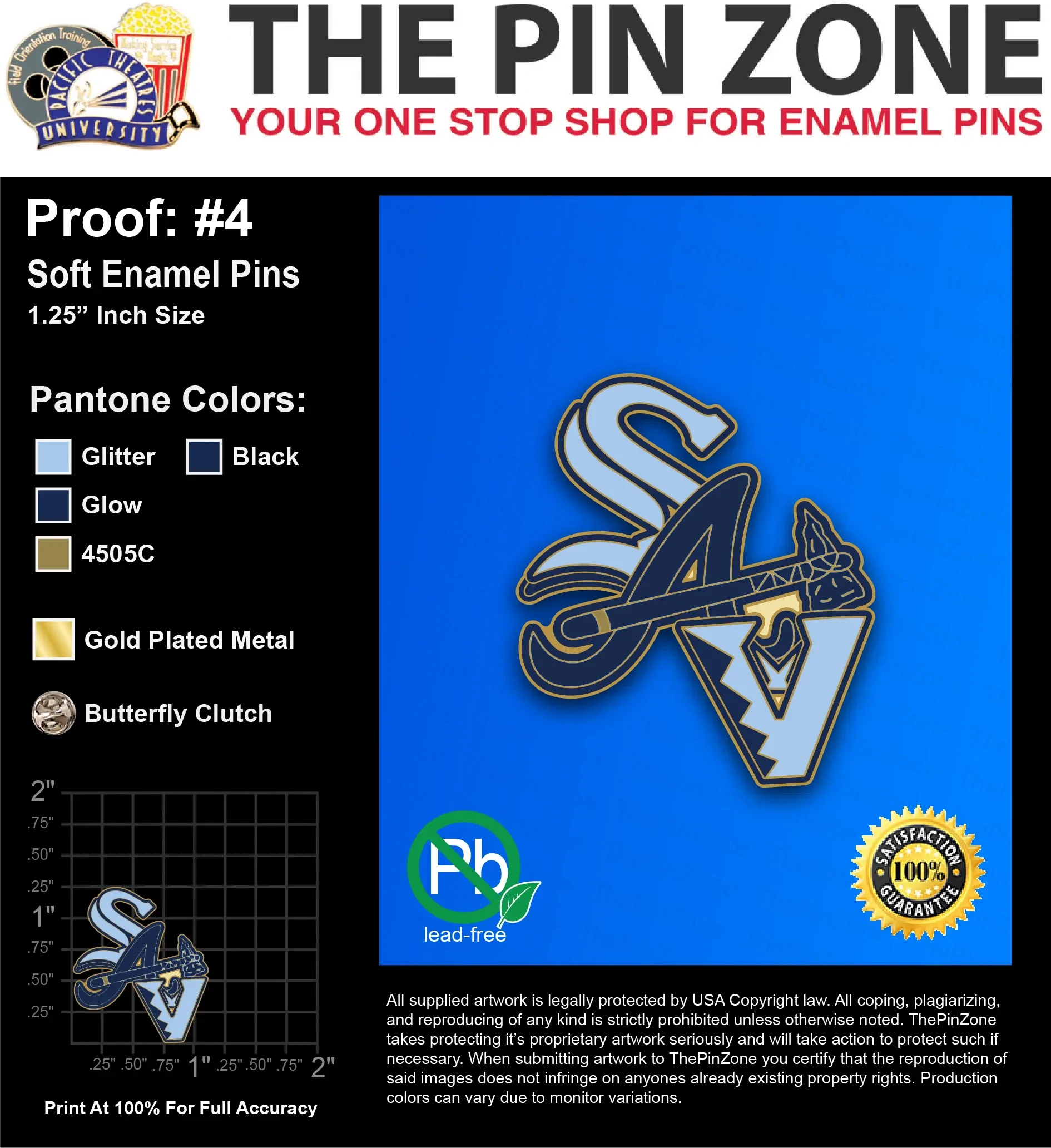 100 “SAV RED” LAPEL PINS: PROOF #4