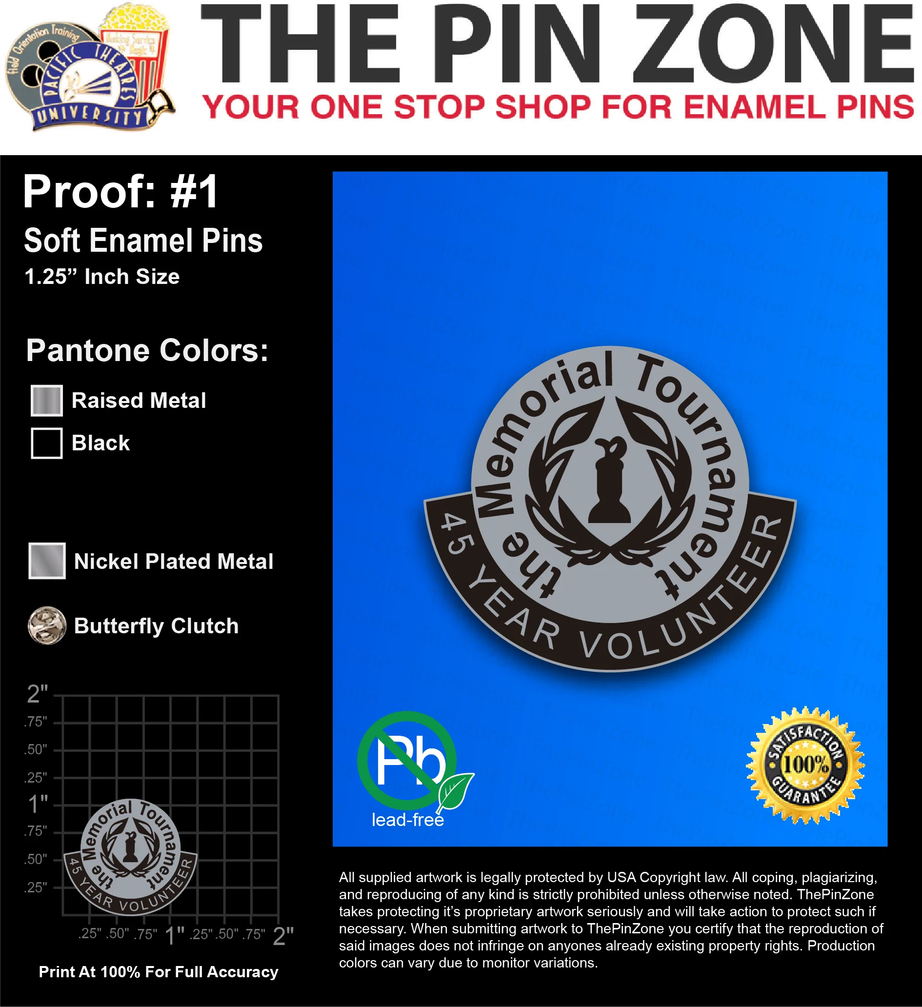 25 “KRISTYN C” LAPEL PINS: PROOF #1