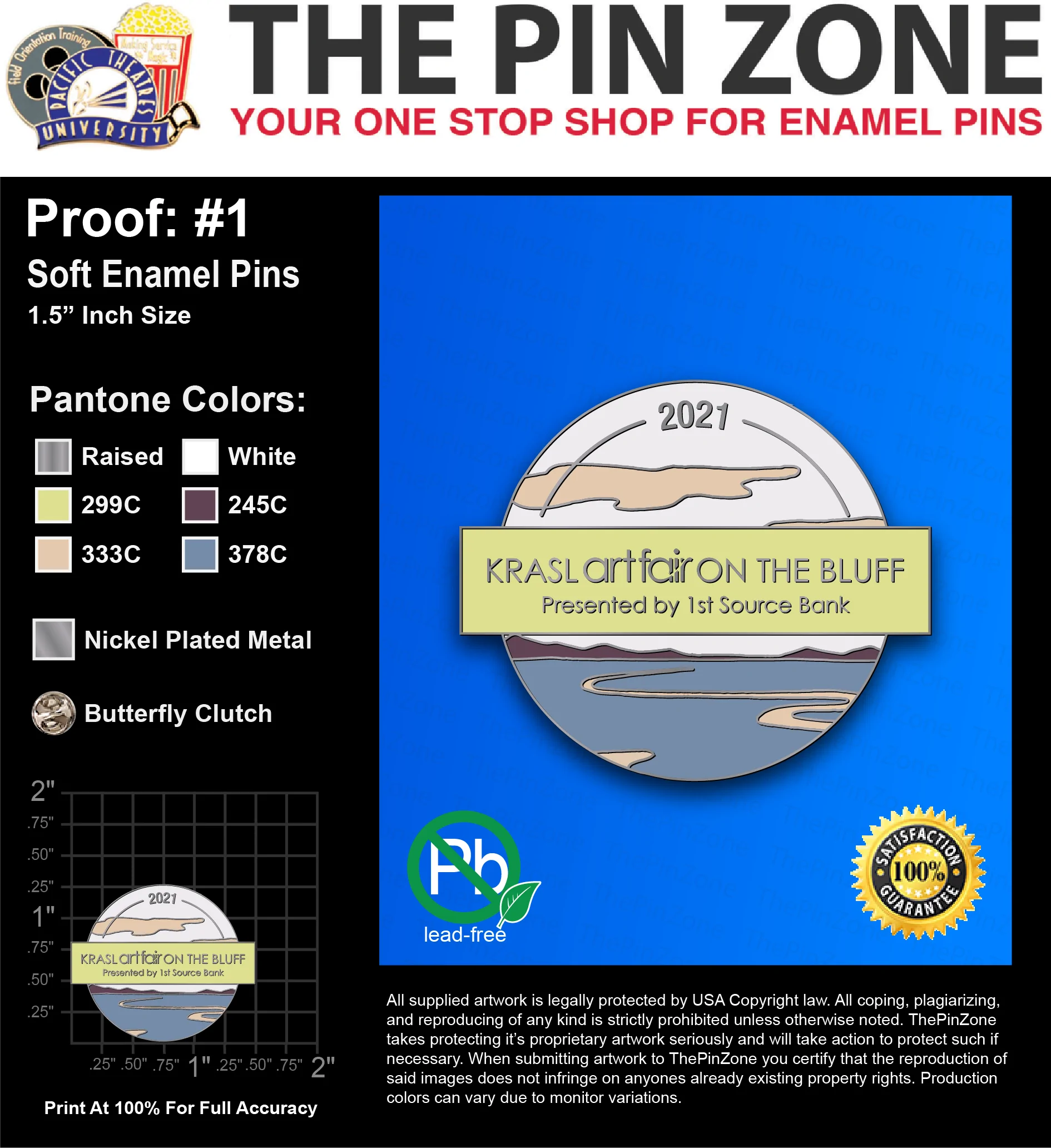 1000 “MATTHEW B” LAPEL PINS: PROOF #1