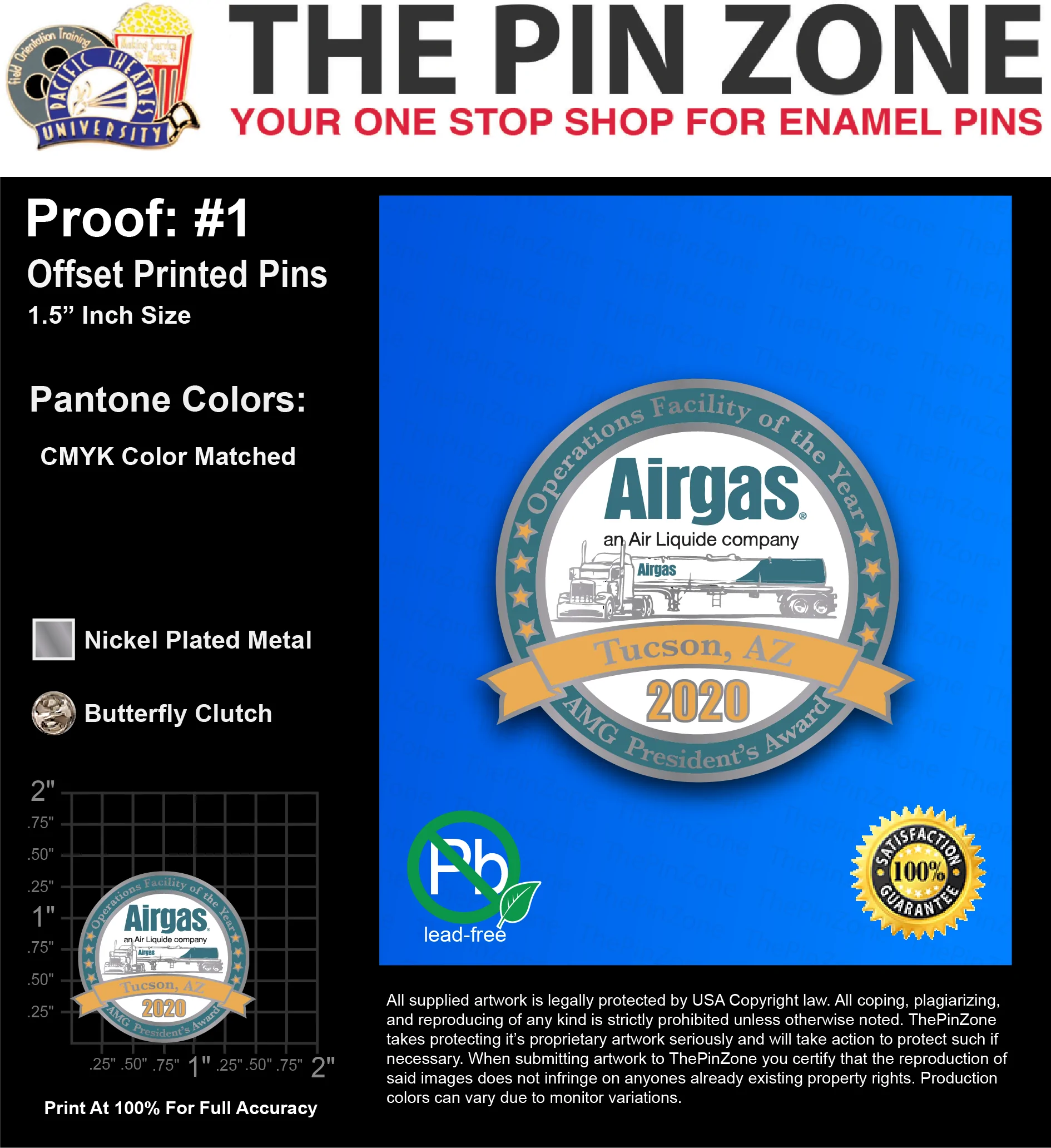 30 “ANGEL T” LAPEL PINS: PROOF #1