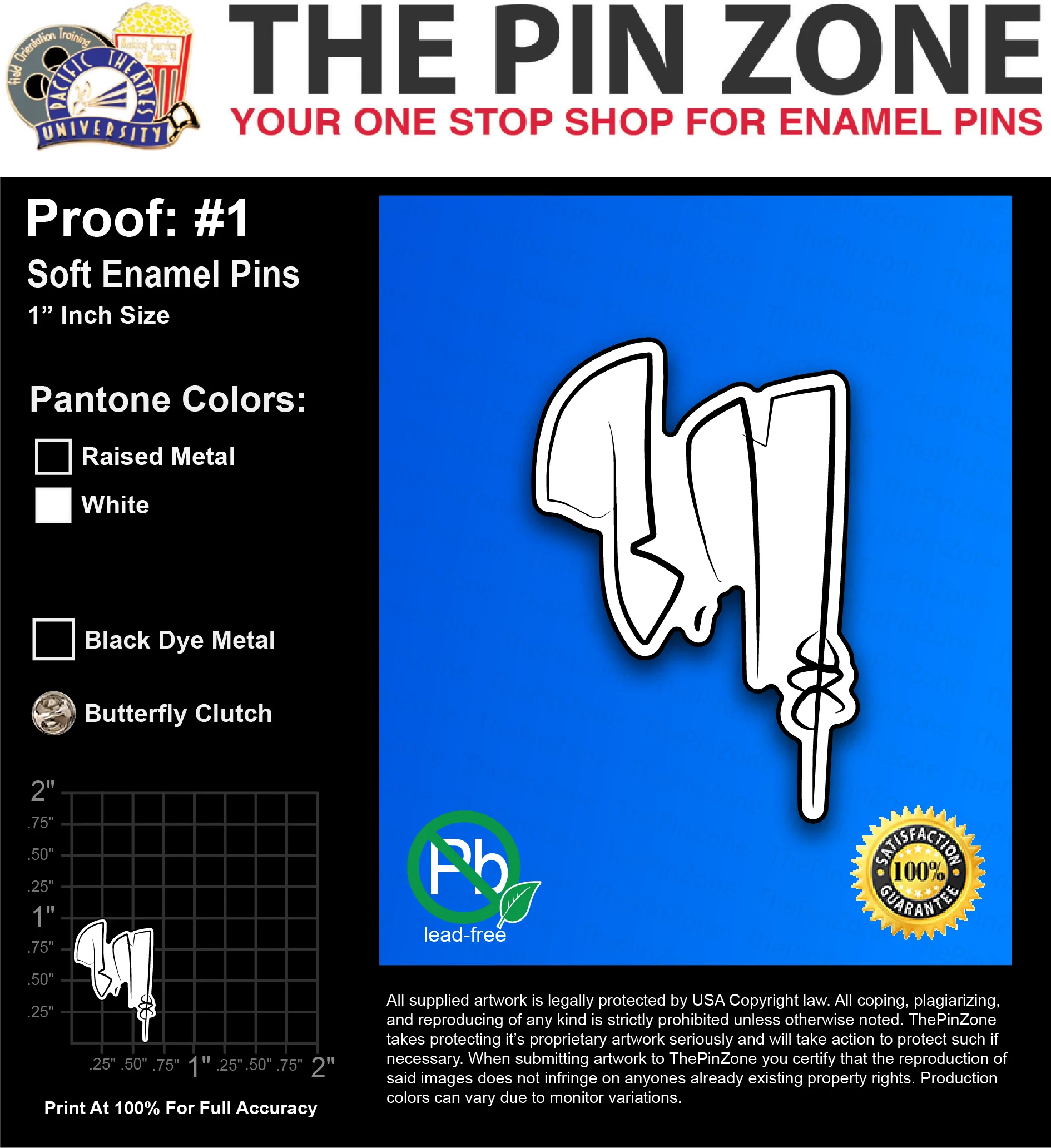 50 “BUSINESSMEN 89” LAPEL PINS: PROOF #1