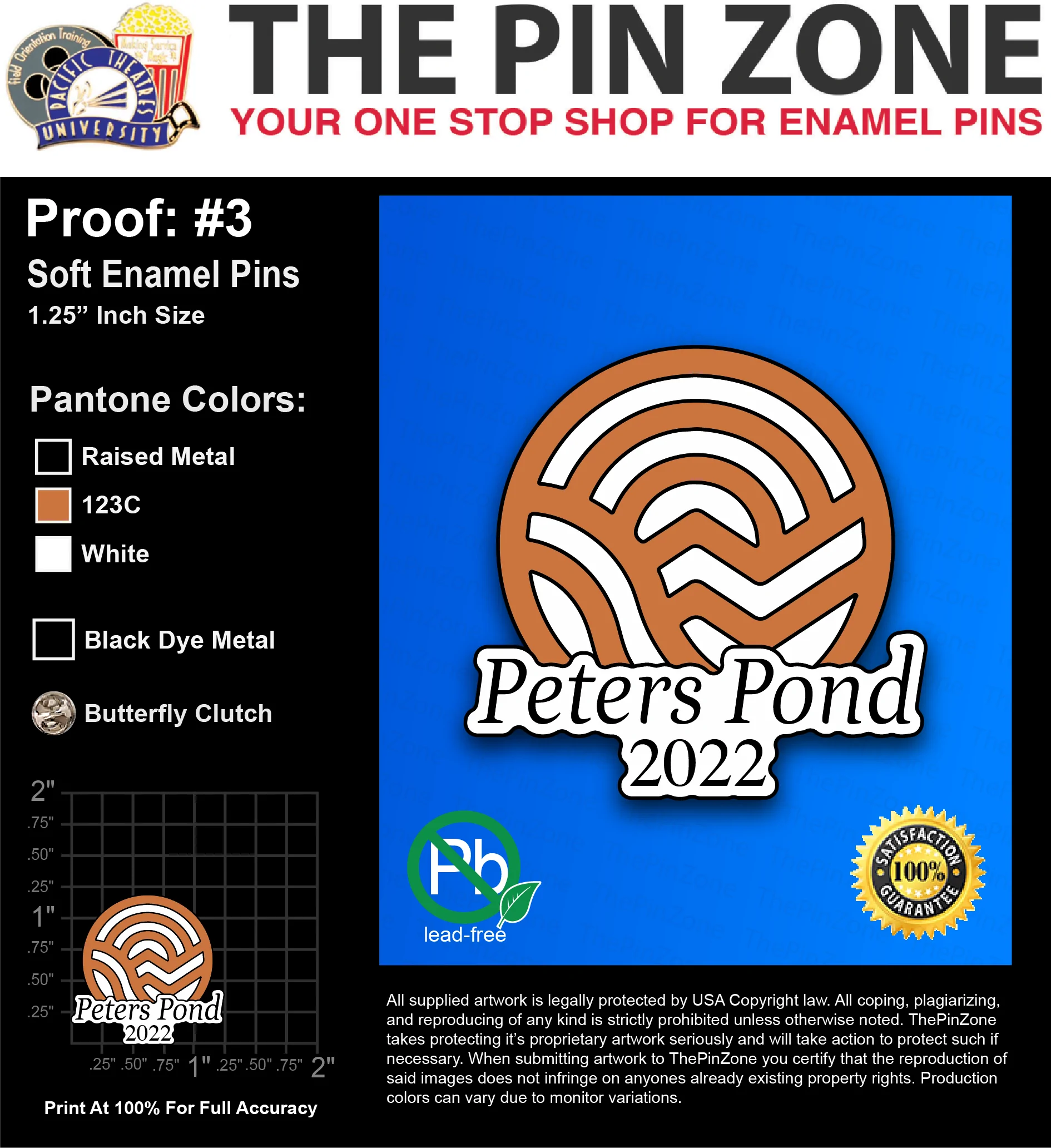 25 “BRIAN W” LAPEL PINS: PROOF #3