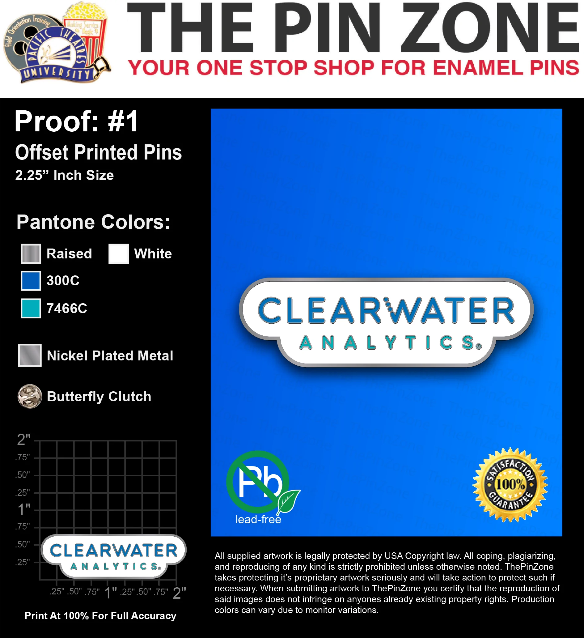 25 “CAILEY O” LAPEL PINS: PROOF #1
