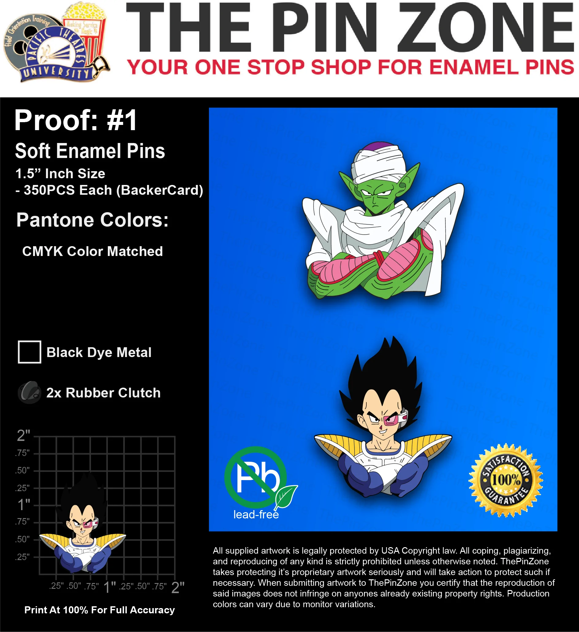 700 “SEPT ANIME” LAPEL PINS: PROOF #1
