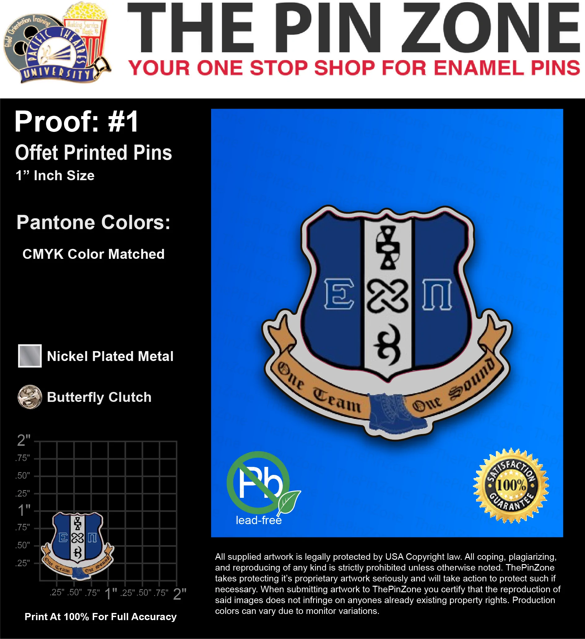 25 “CAROLYN W” LAPEL PINS: PROOF #1
