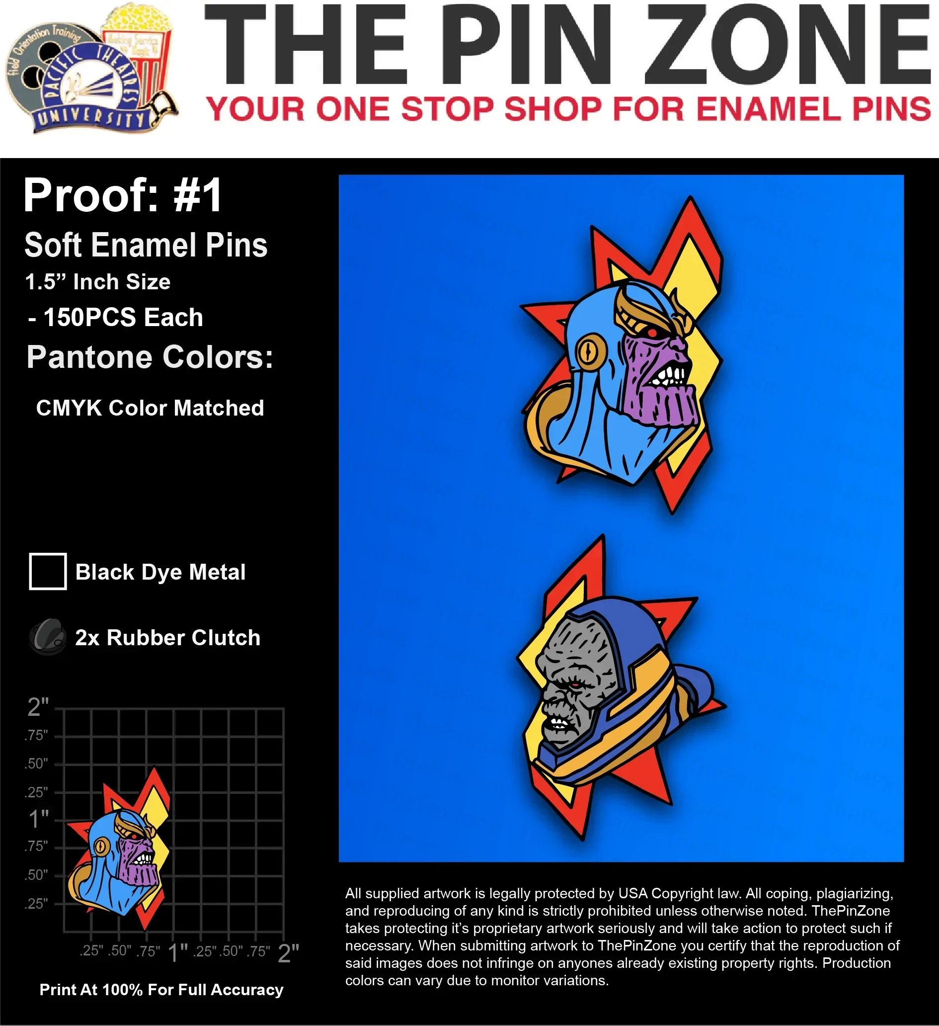 500 “BAM DEC” LAPEL PINS: PROOF #1