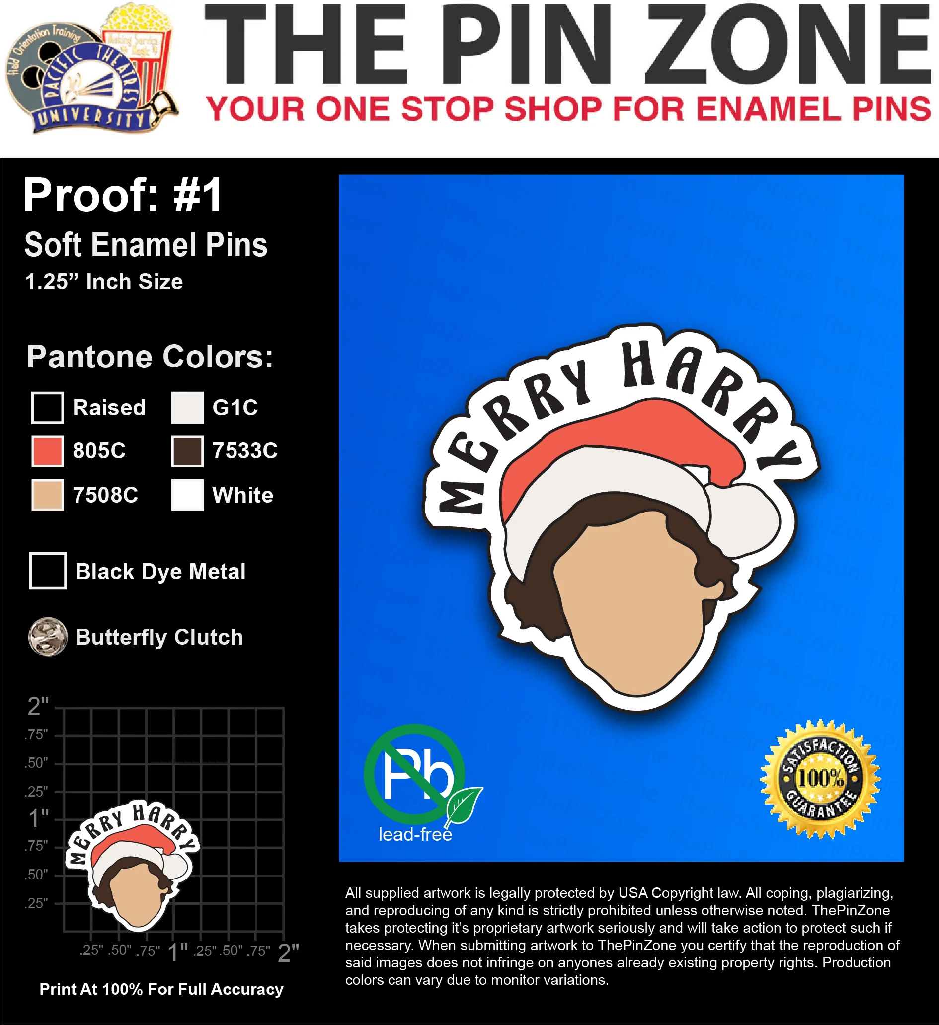 50 “OLIVIA” LAPEL PINS: PROOF #1
