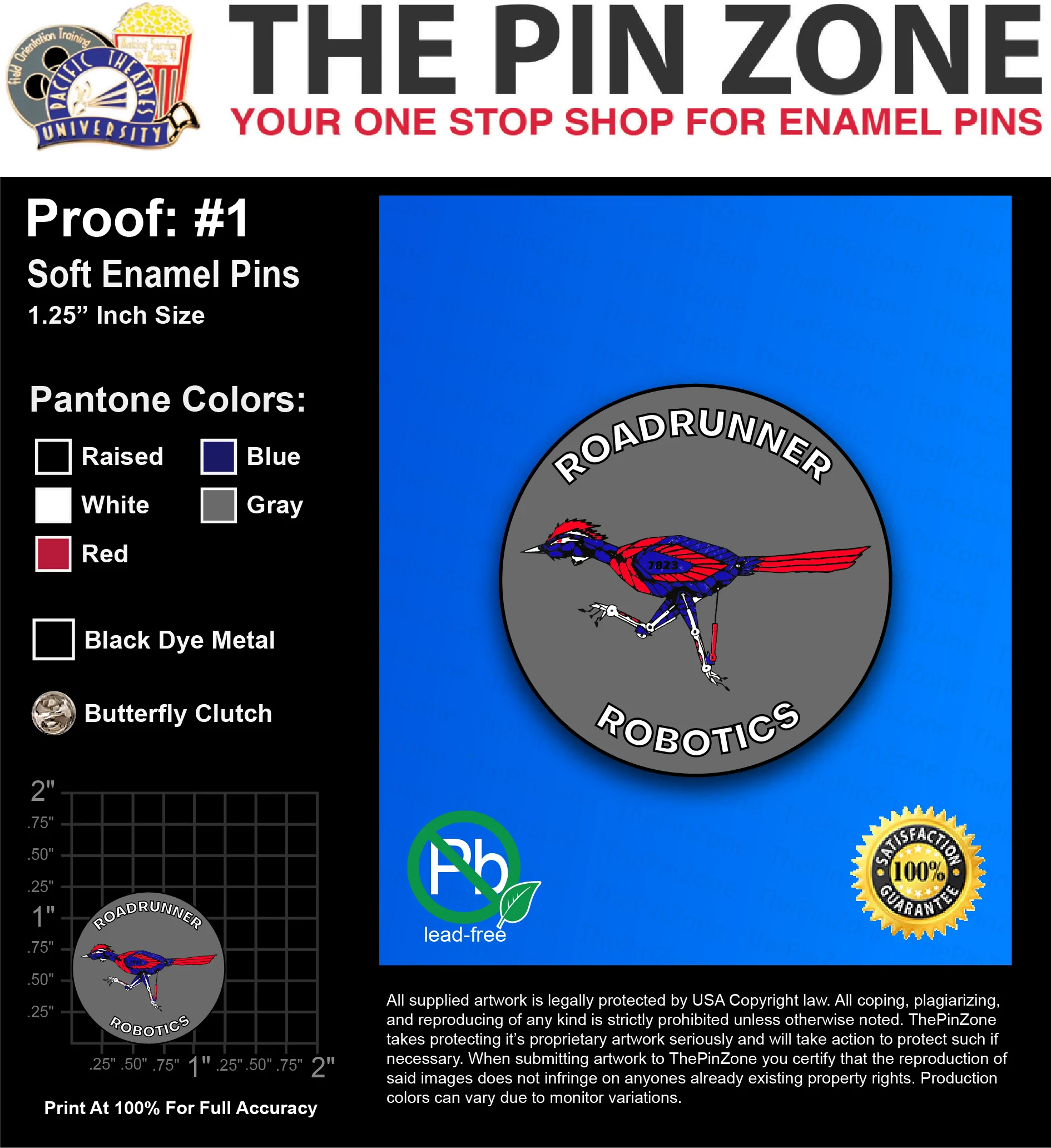 50 “JERRY Y” LAPEL PINS: PROOF #1