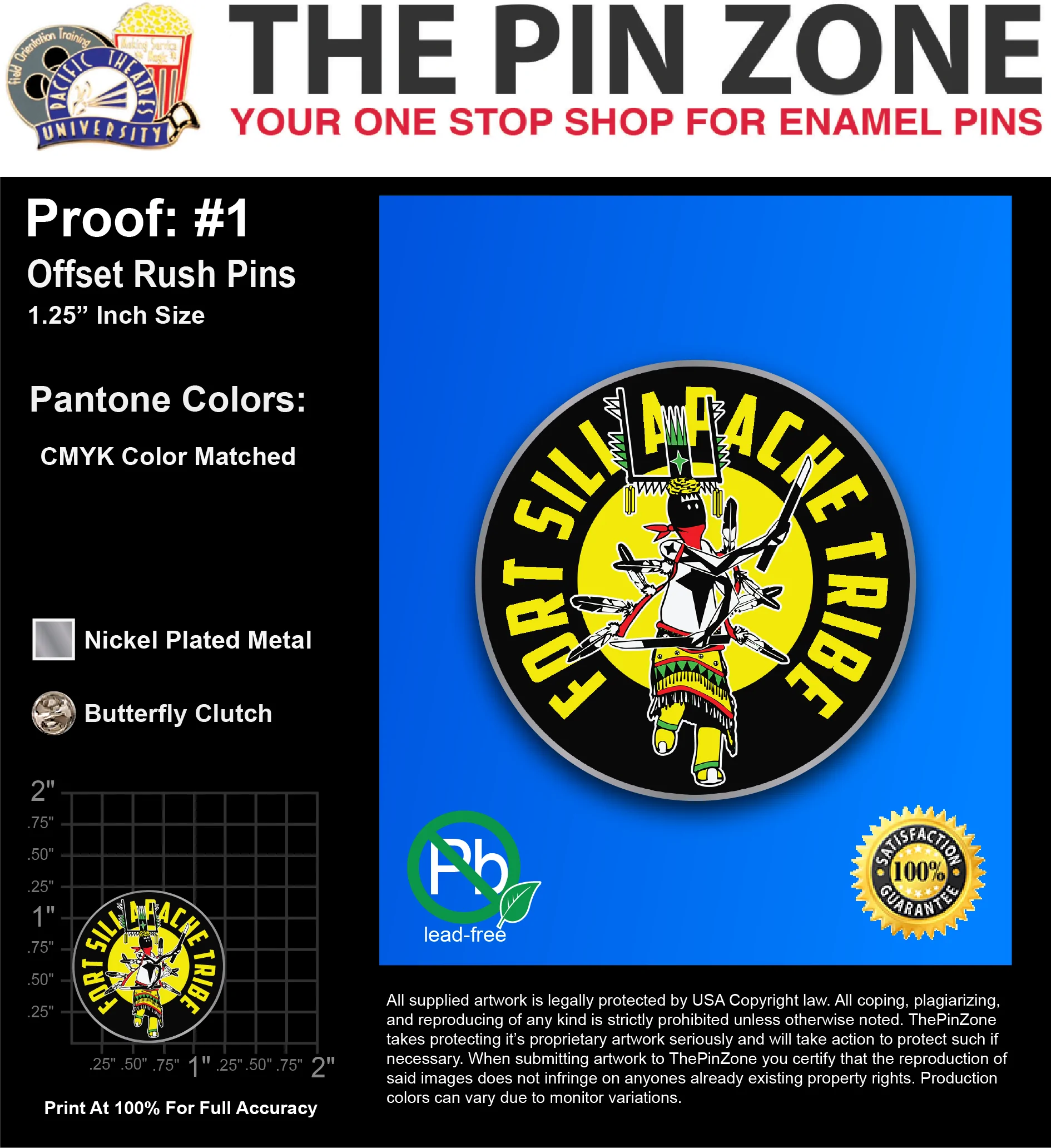 1000 “PASCAL E” LAPEL PINS: PROOF #1
