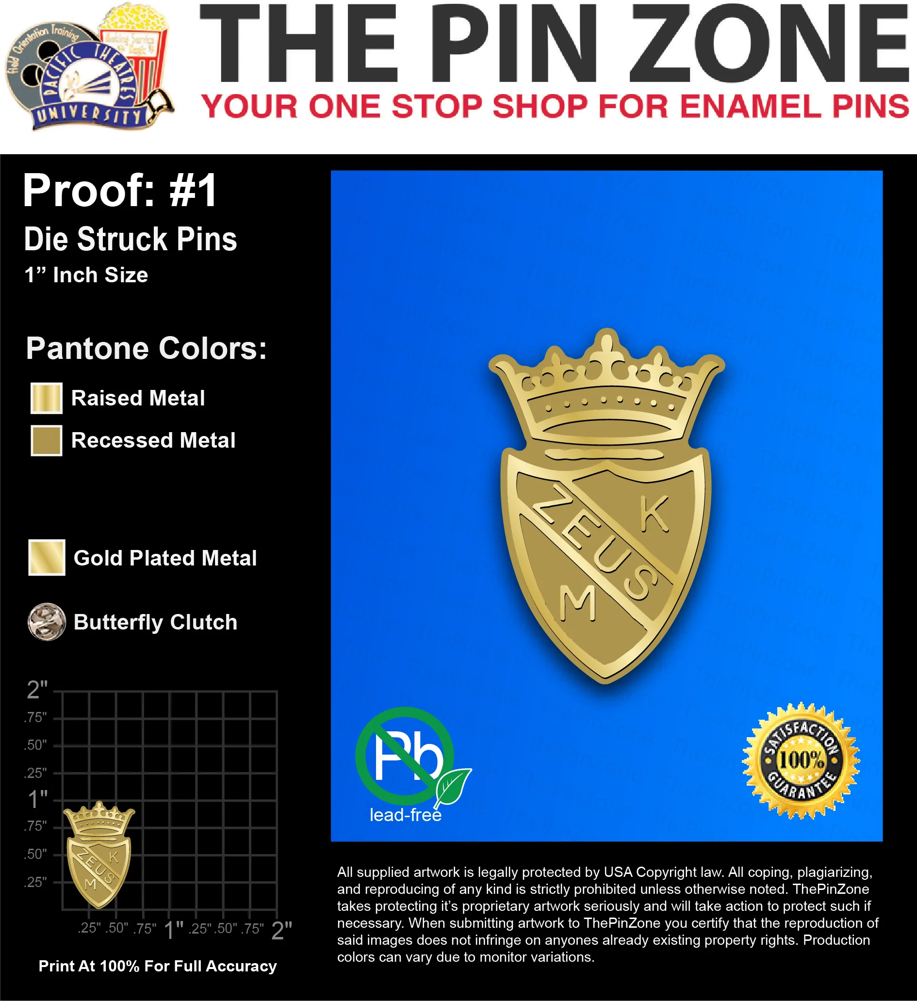 200 “BRANDON W” LAPEL PINS: PROOF #1