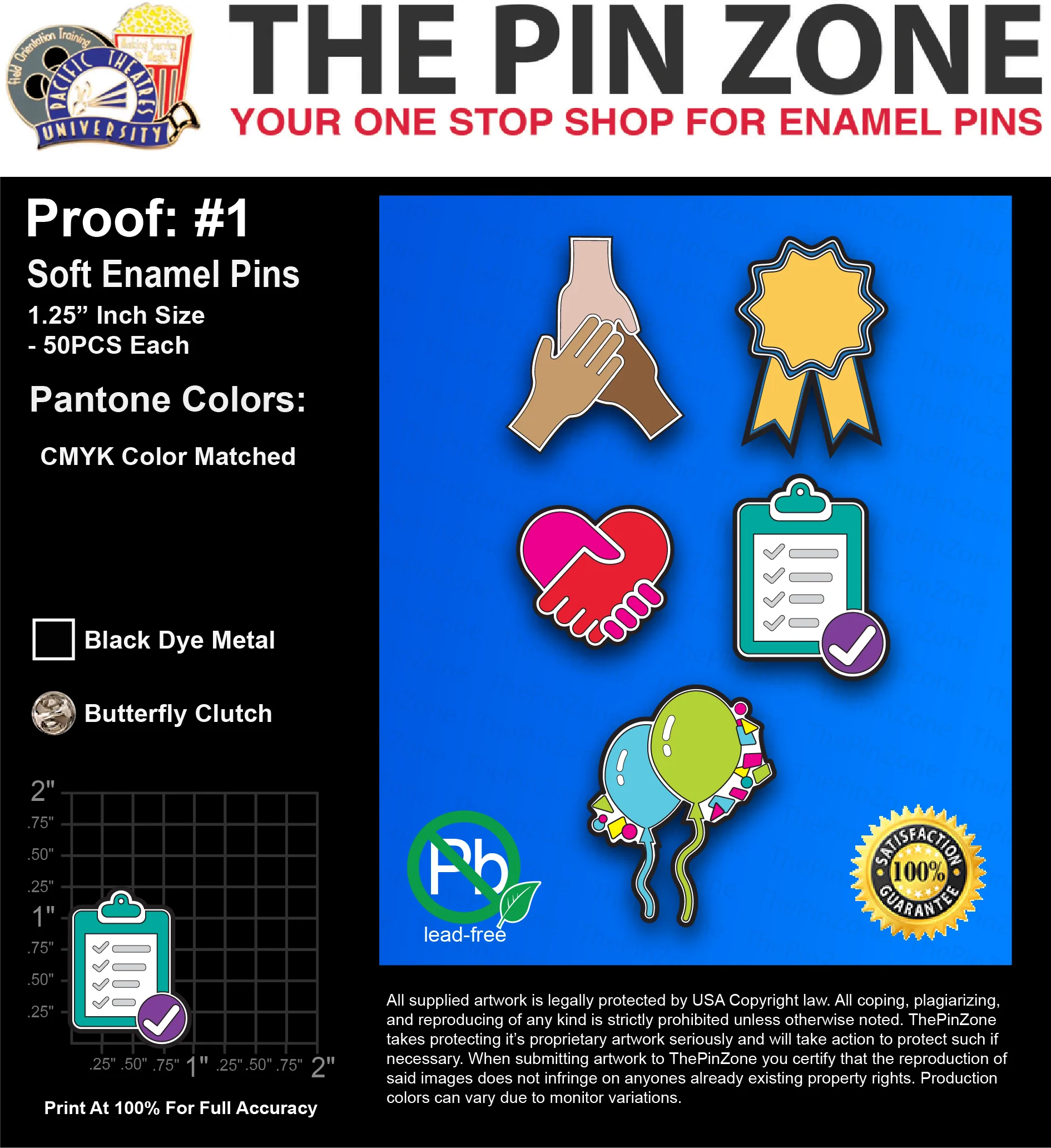 250 “KRISTA N” LAPEL PINS: PROOF #1