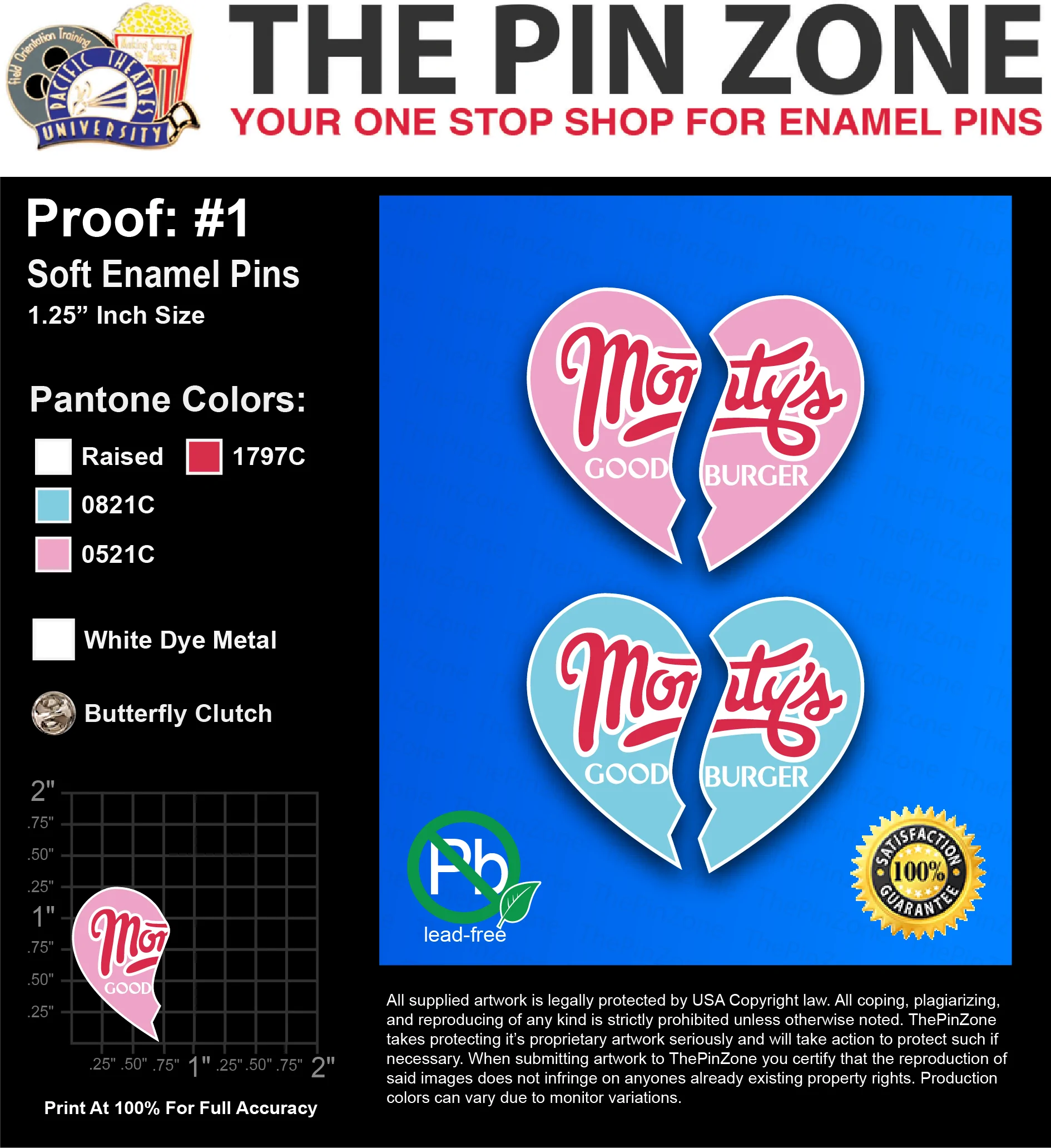 500 “MICHAEL R” LAPEL PINS: PROOF #1