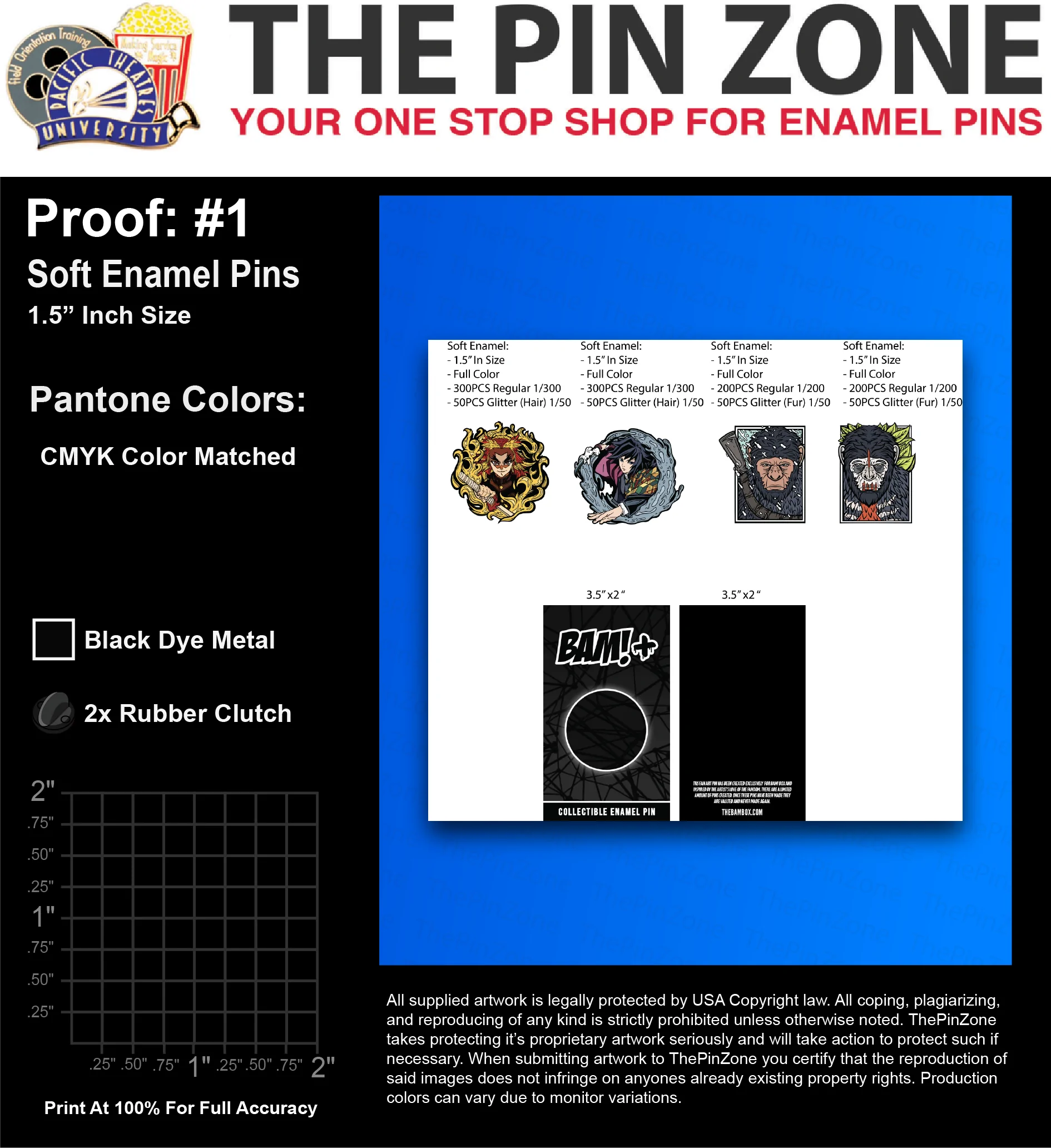 1200 “BAM PLUS MARCH” LAPEL PINS: PROOF #1