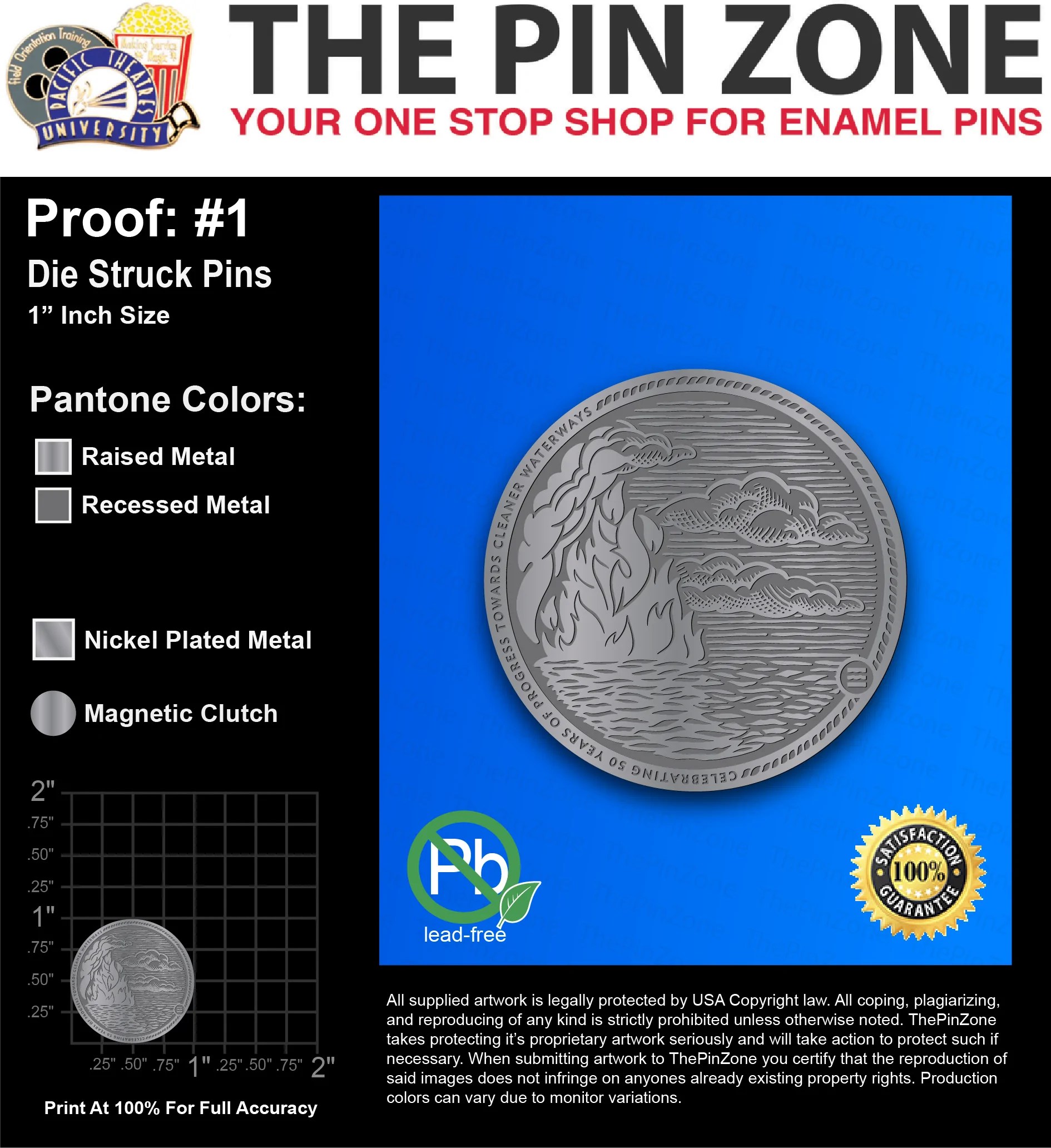 200 “JOHN G” LAPEL PINS: PROOF #1