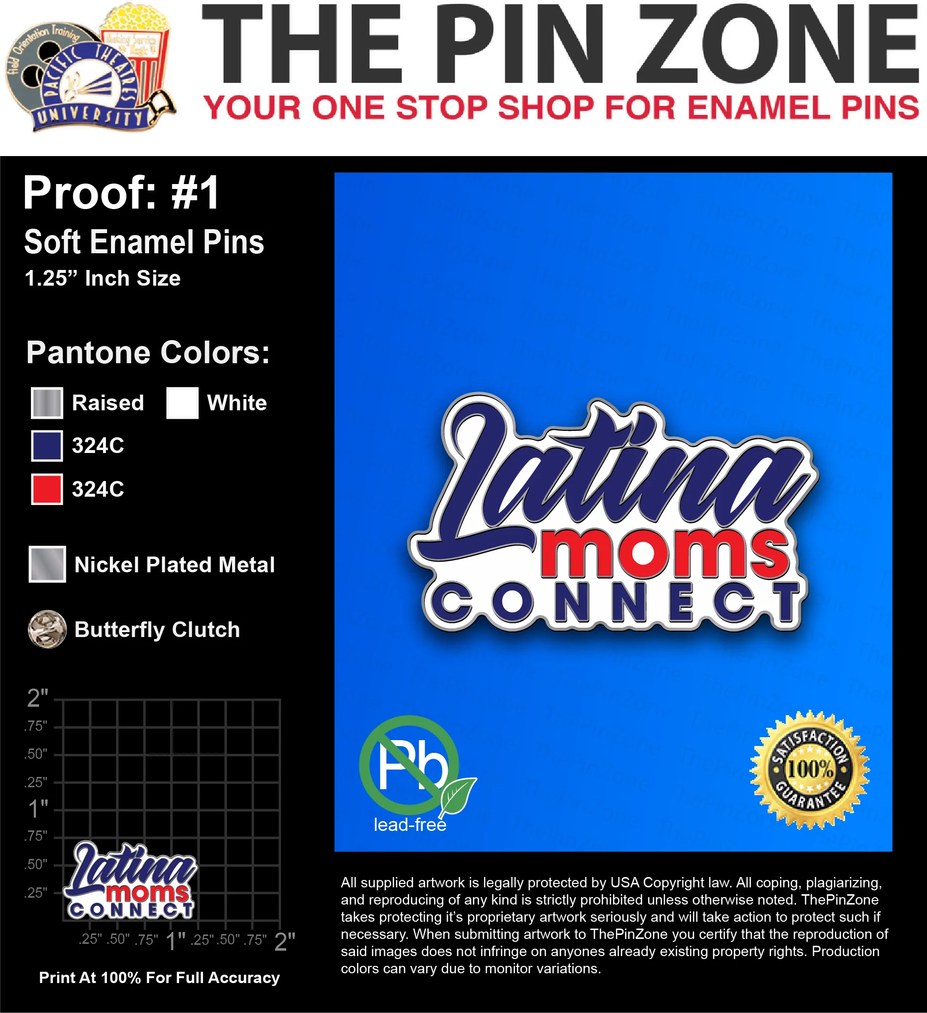 50 “LMC LOGO” LAPEL PINS: PROOF #1