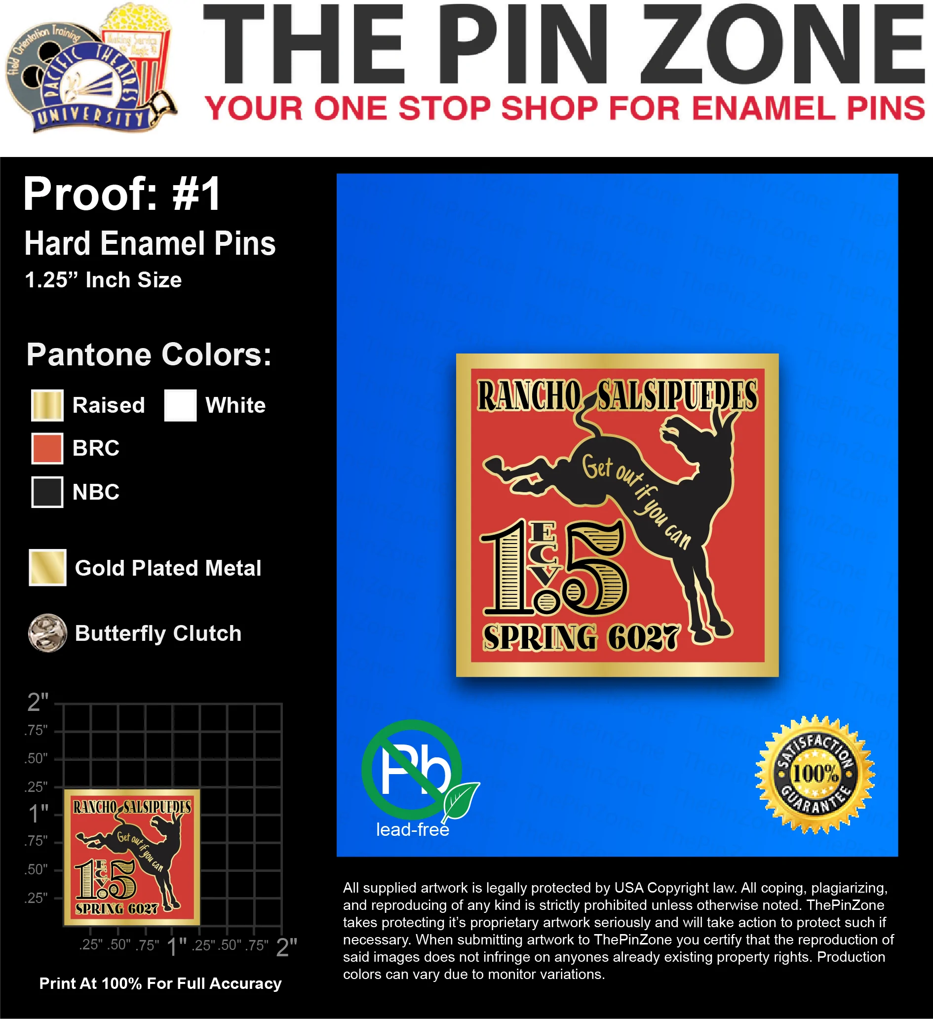 120 “PAUL K” LAPEL PINS: PROOF #1