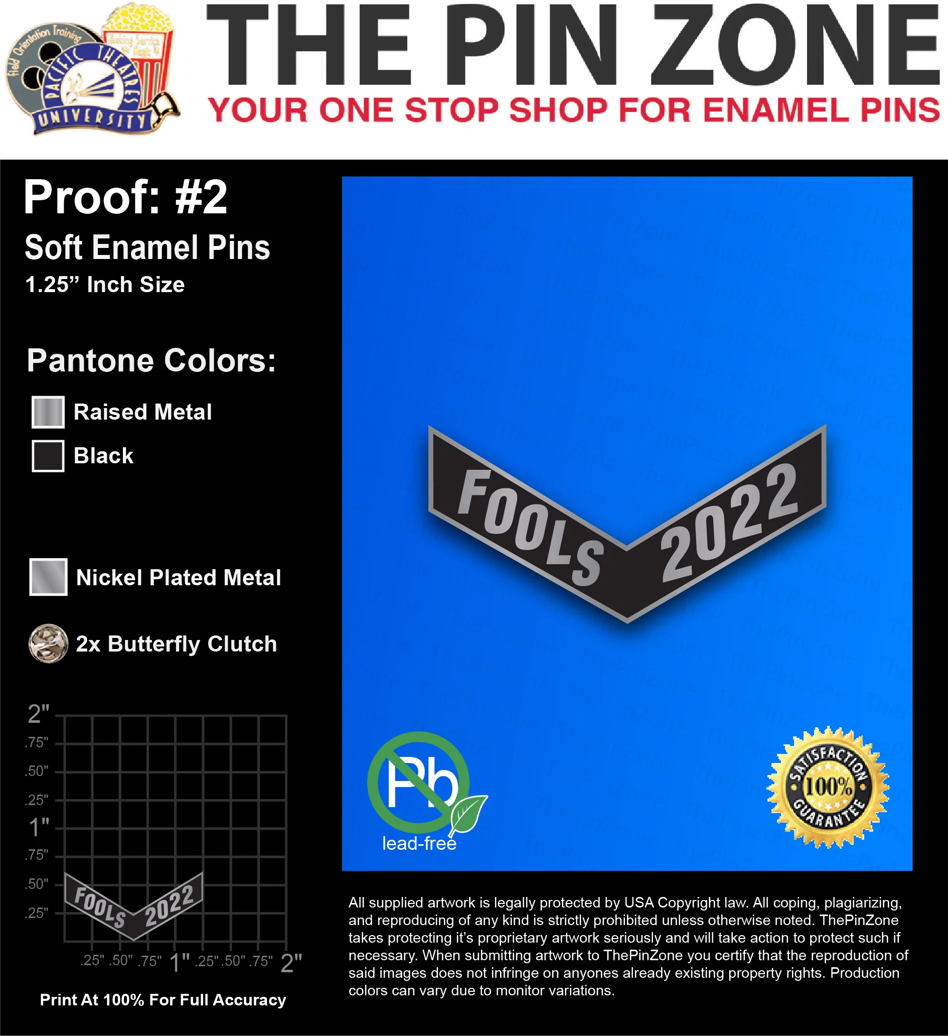 100 “SHANNON M” LAPEL PINS: PROOF #2