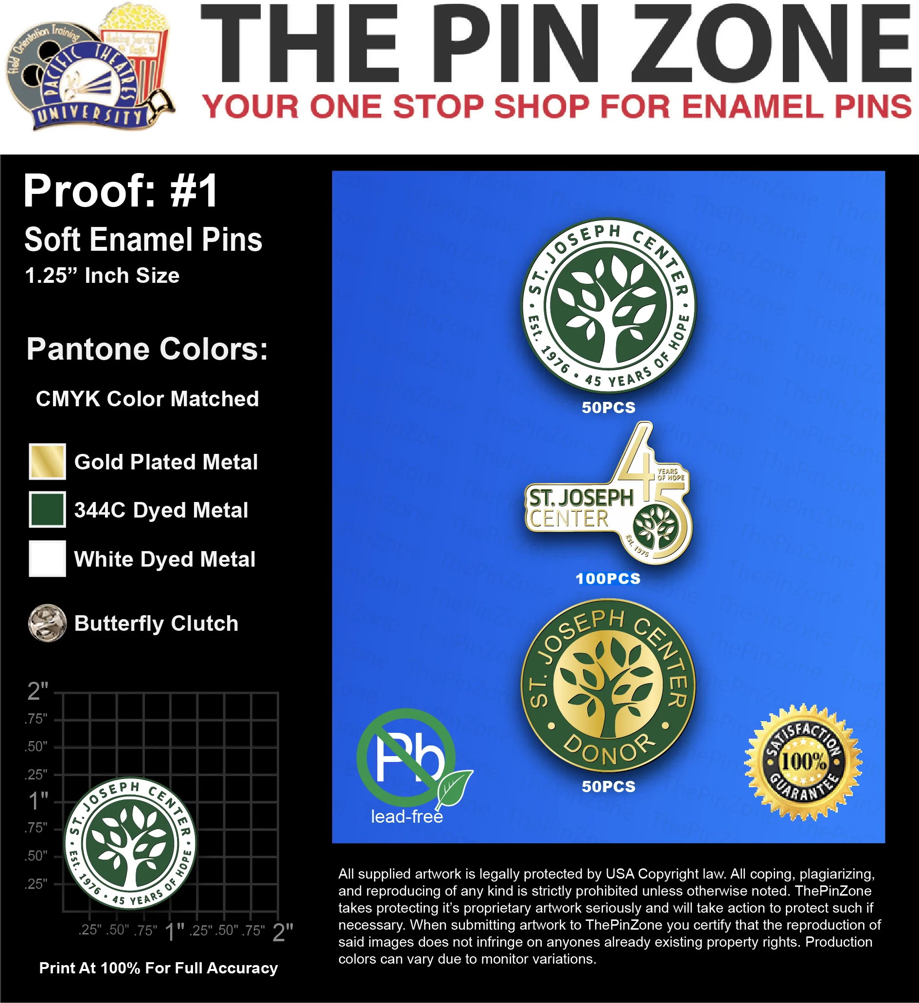 200 “SHAWN H” LAPEL PINS: PROOF #1