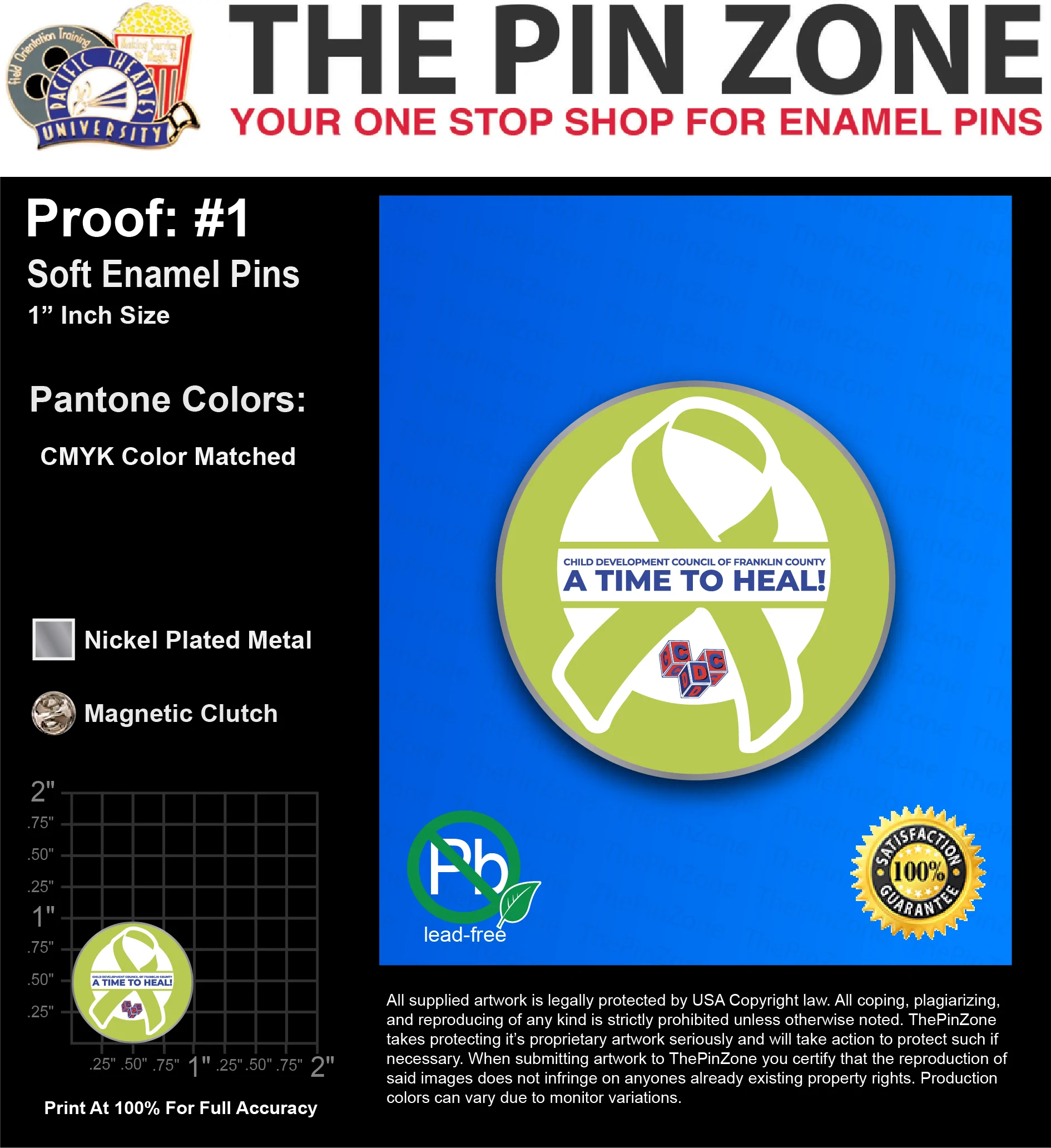 400 “ALONZO E” LAPEL PINS: PROOF #1