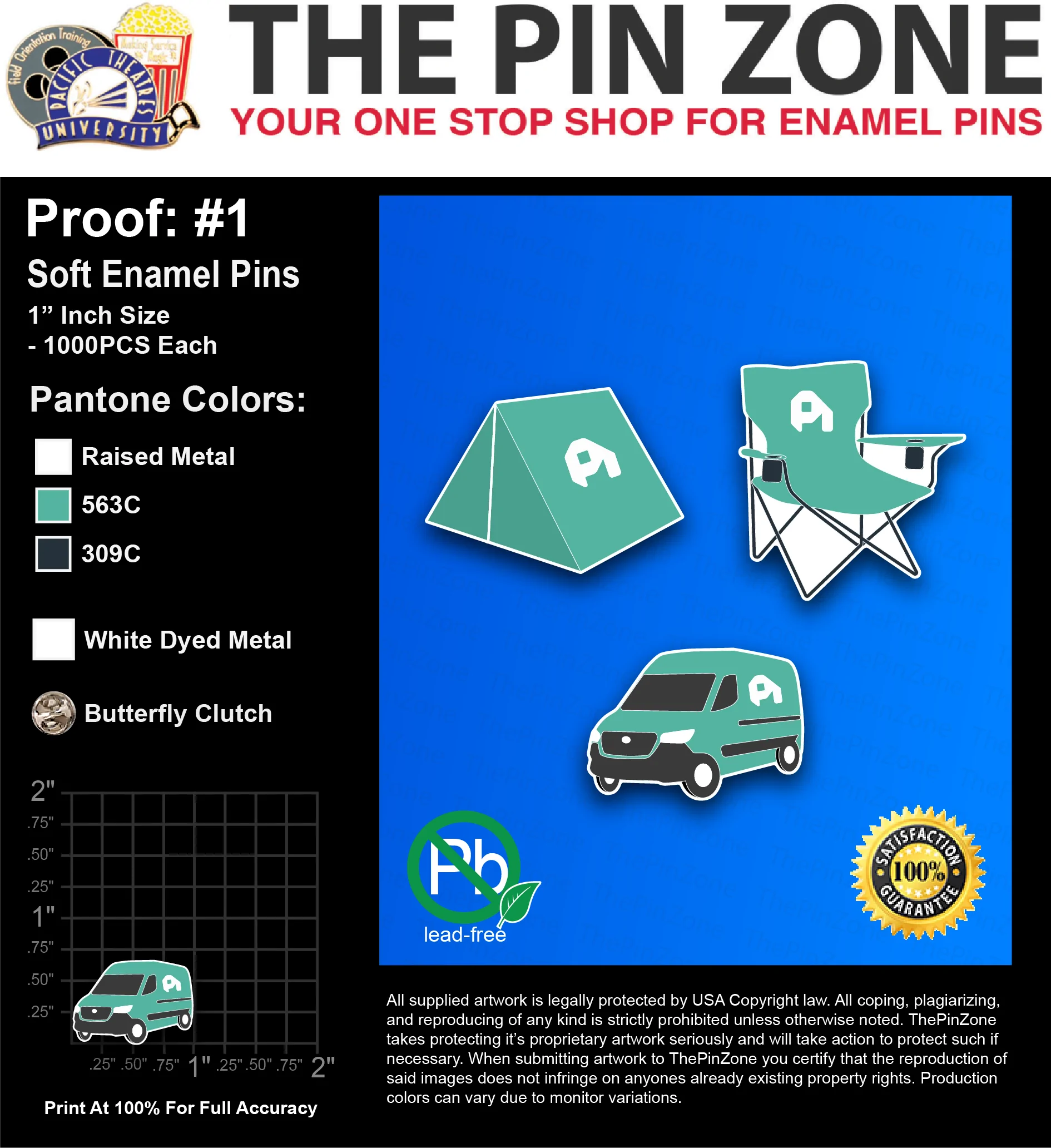 3000 “KIMBERLY W” LAPEL PINS: PROOF #1