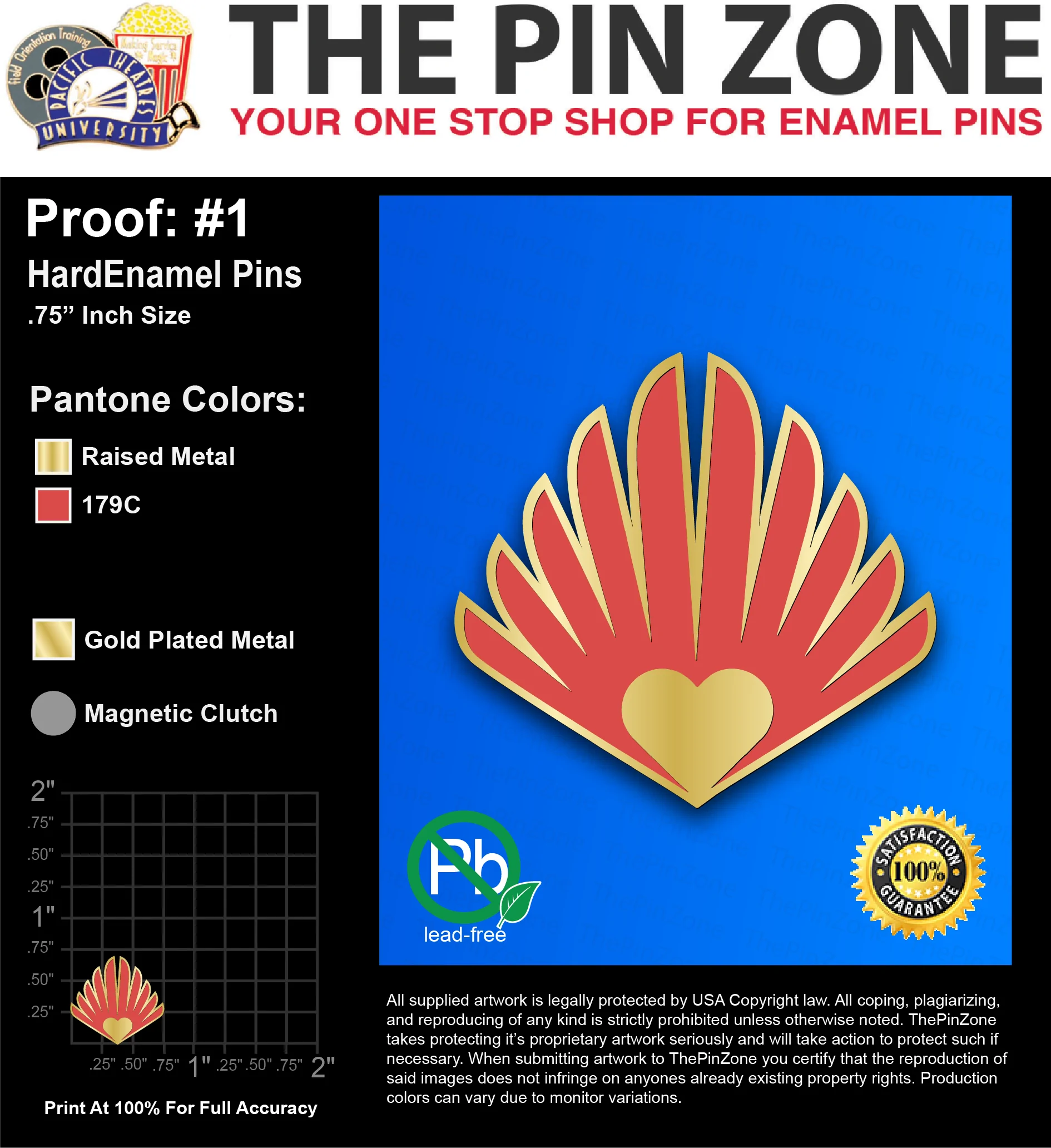 400 “PHYLLIS J” LAPEL PINS: PROOF #1