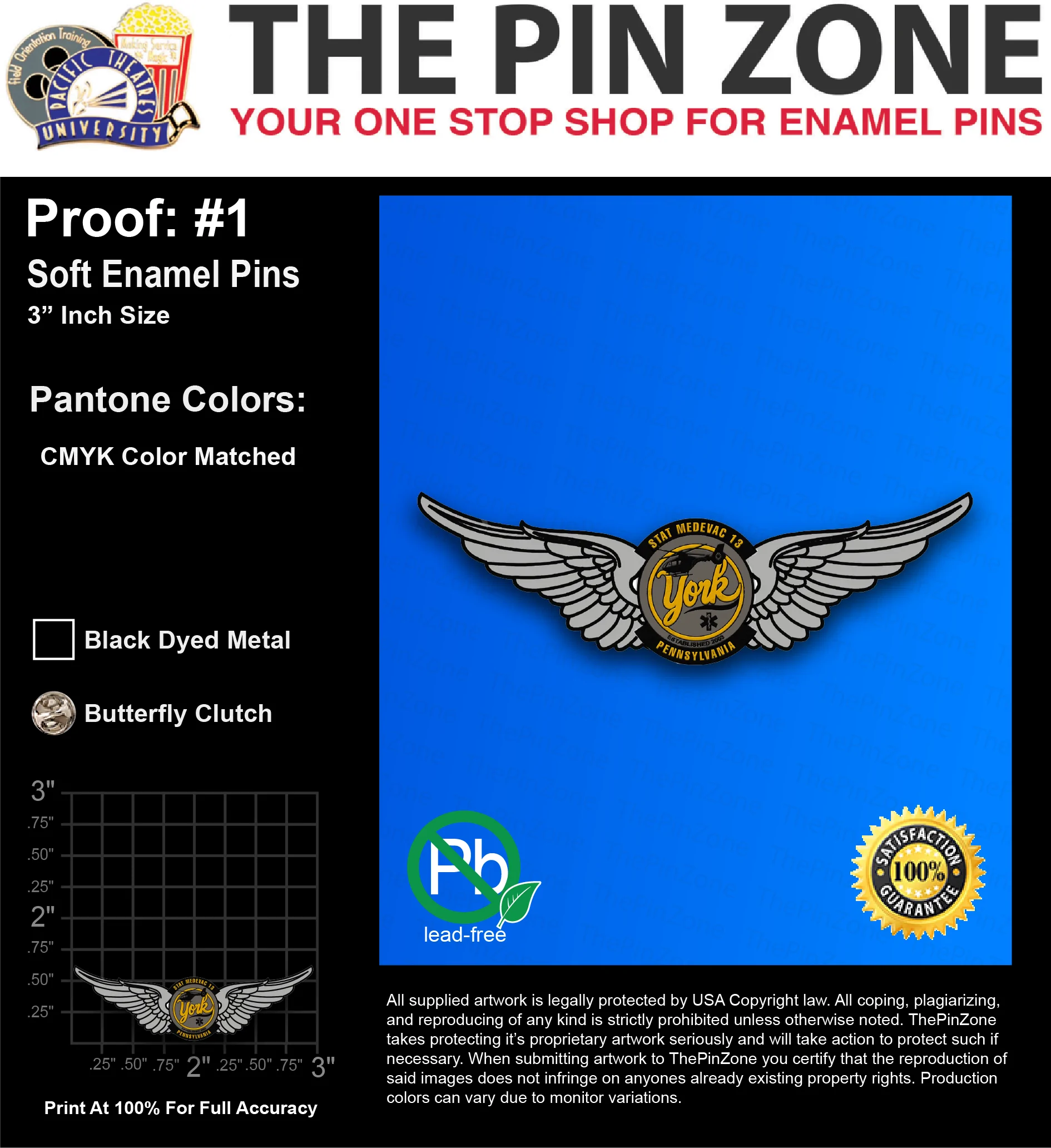 50 “ERNIE C” LAPEL PINS: PROOF #1