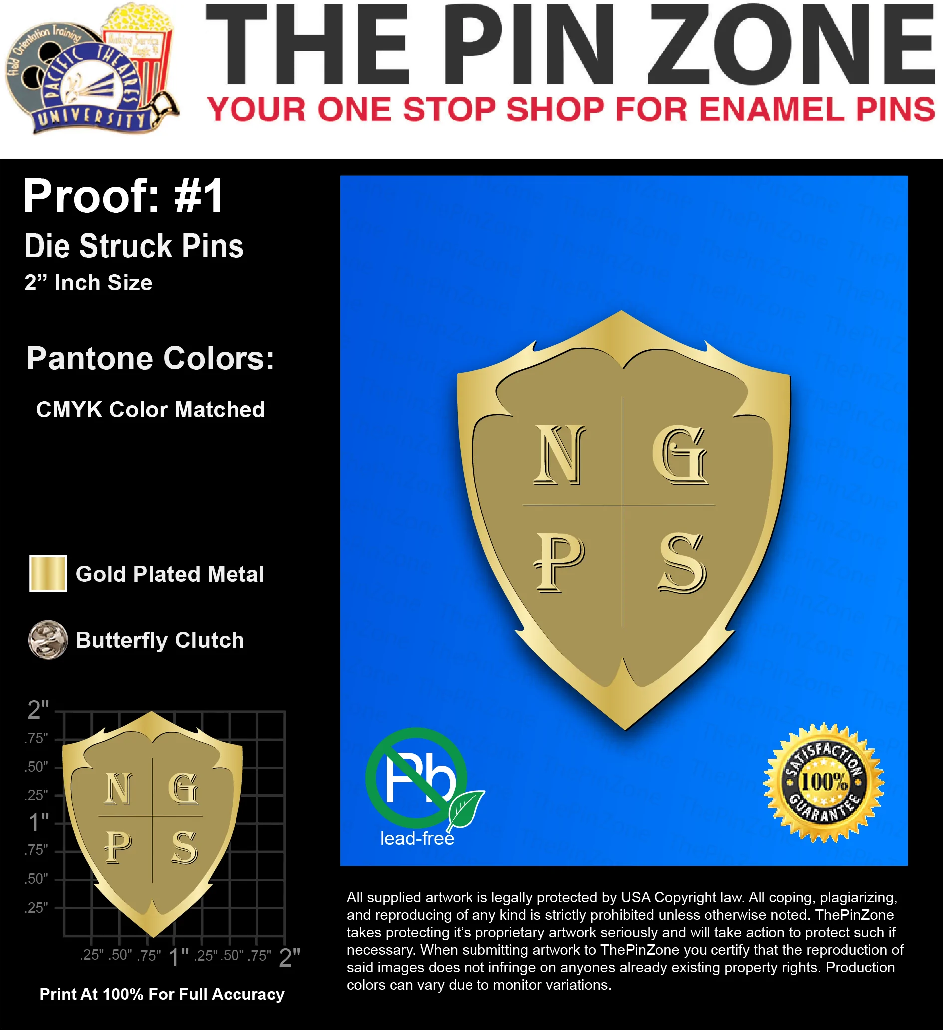 25 “GUNNAR O” LAPEL PINS: PROOF #1