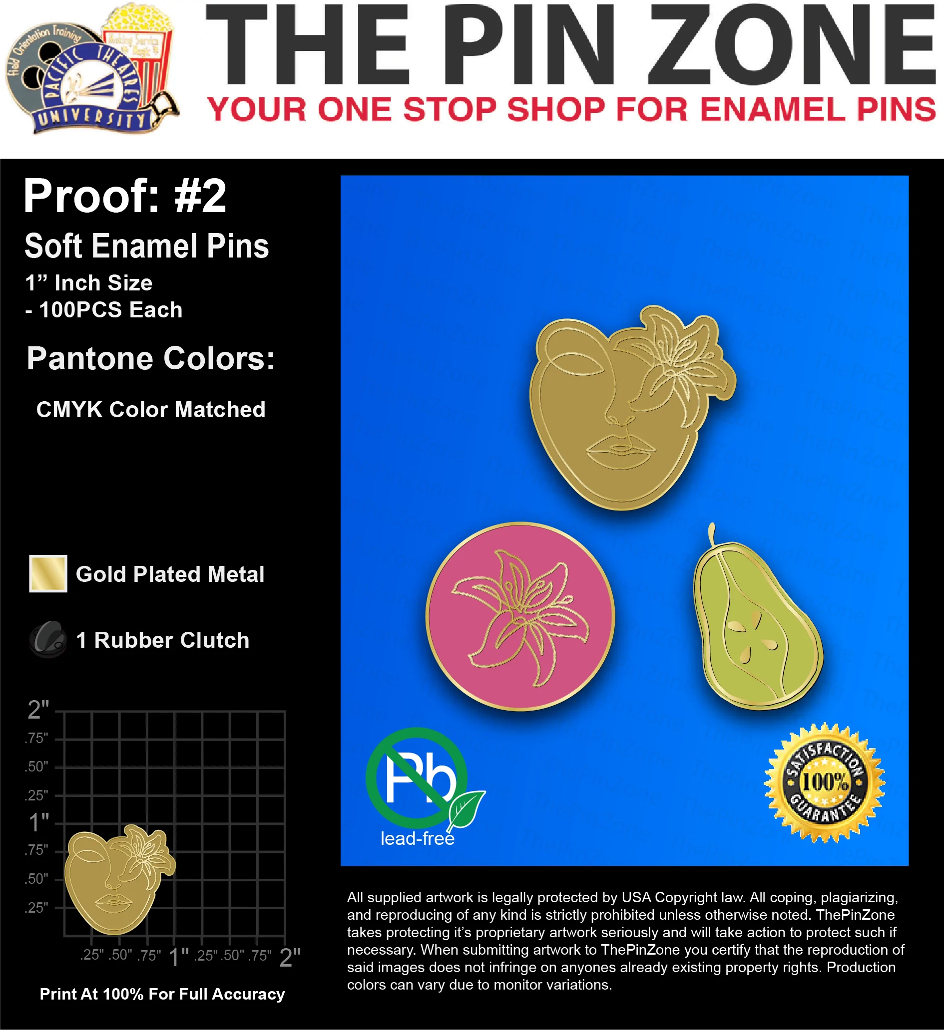 300 “NEVEEN A” LAPEL PINS: PROOF #2