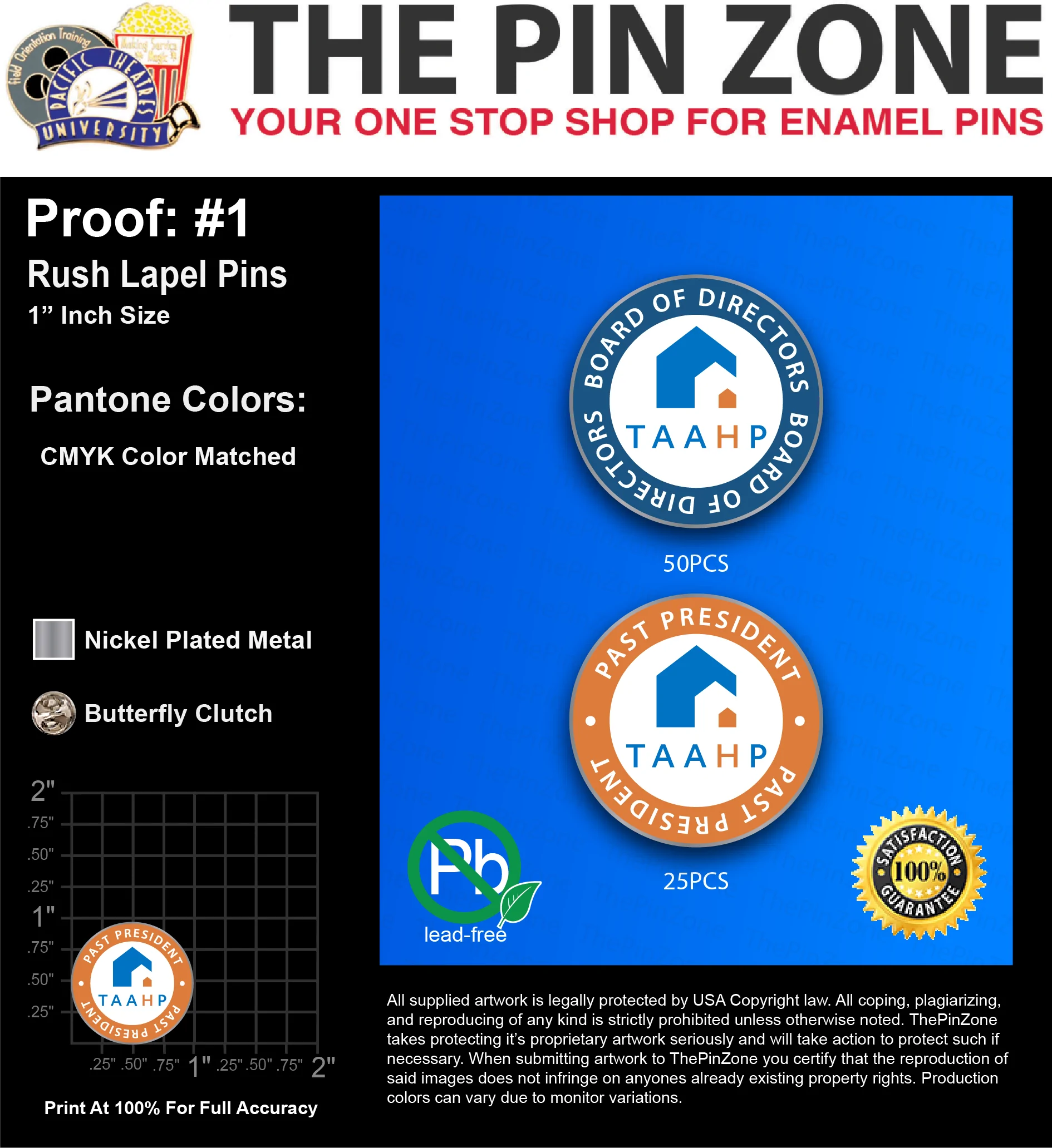 75 “NAOMI B” LAPEL PINS: PROOF #1