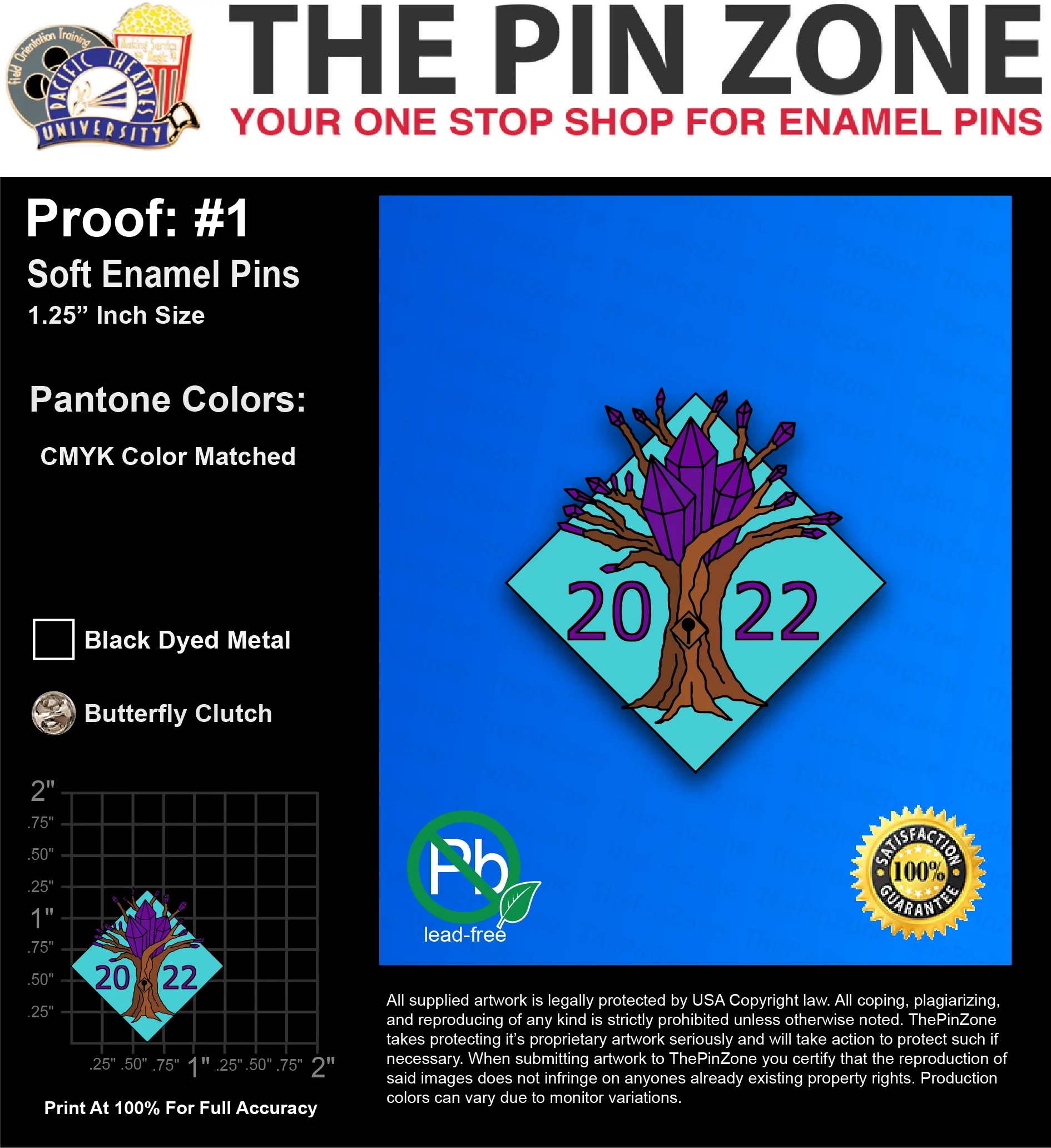 50 “ANTHONY L” LAPEL PINS: PROOF #1
