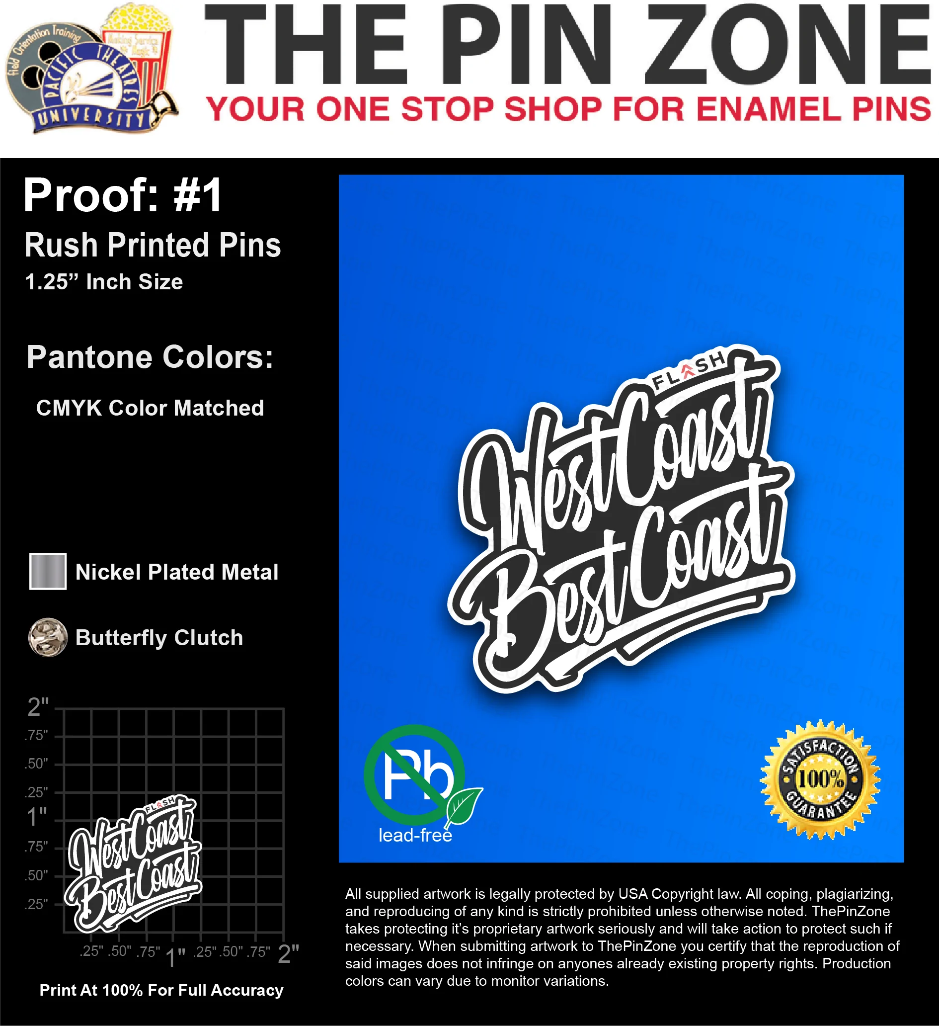 100 “JOHN M” LAPEL PINS: PROOF #1