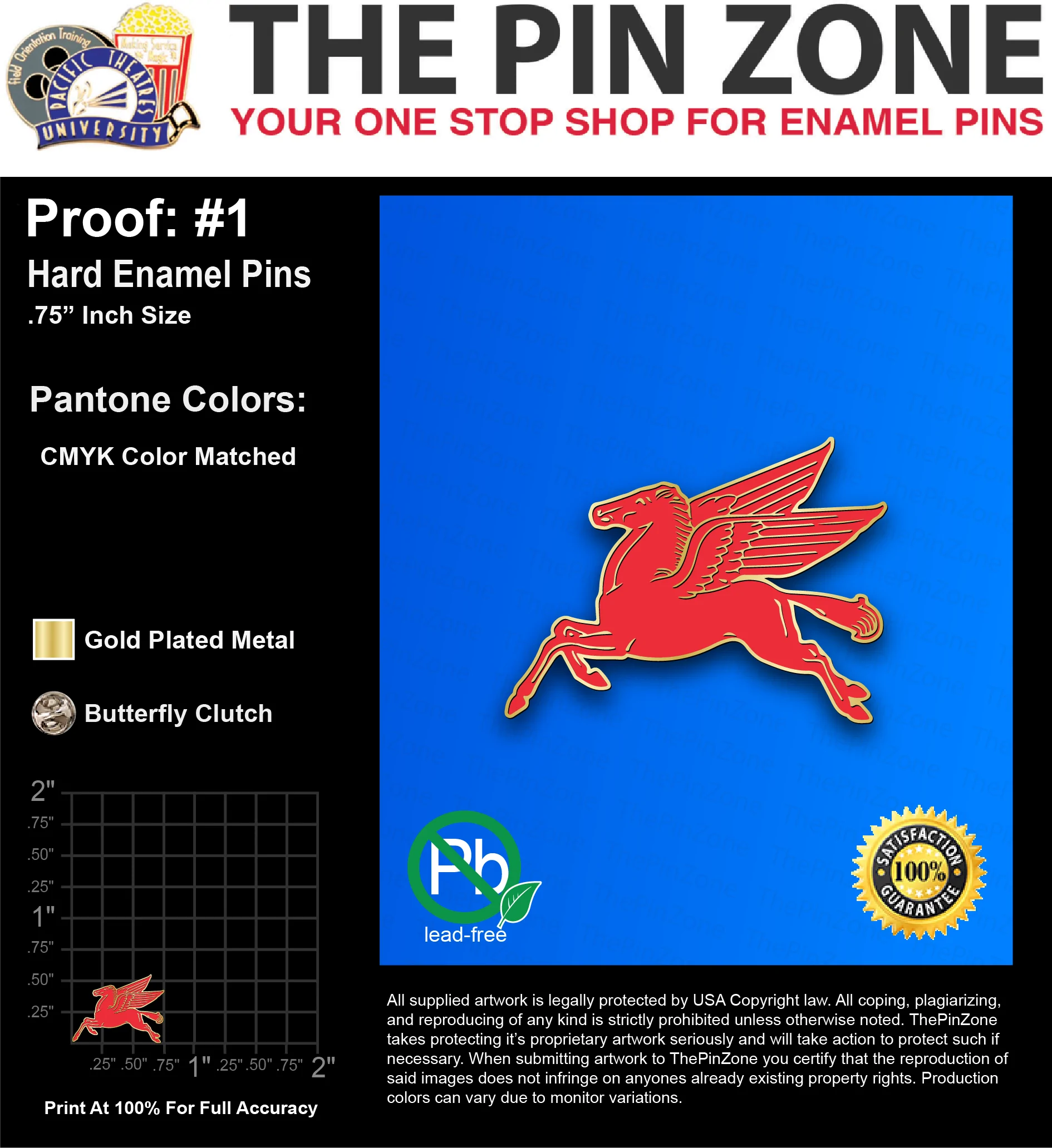 50 “JOSE B” LAPEL PINS: PROOF #1