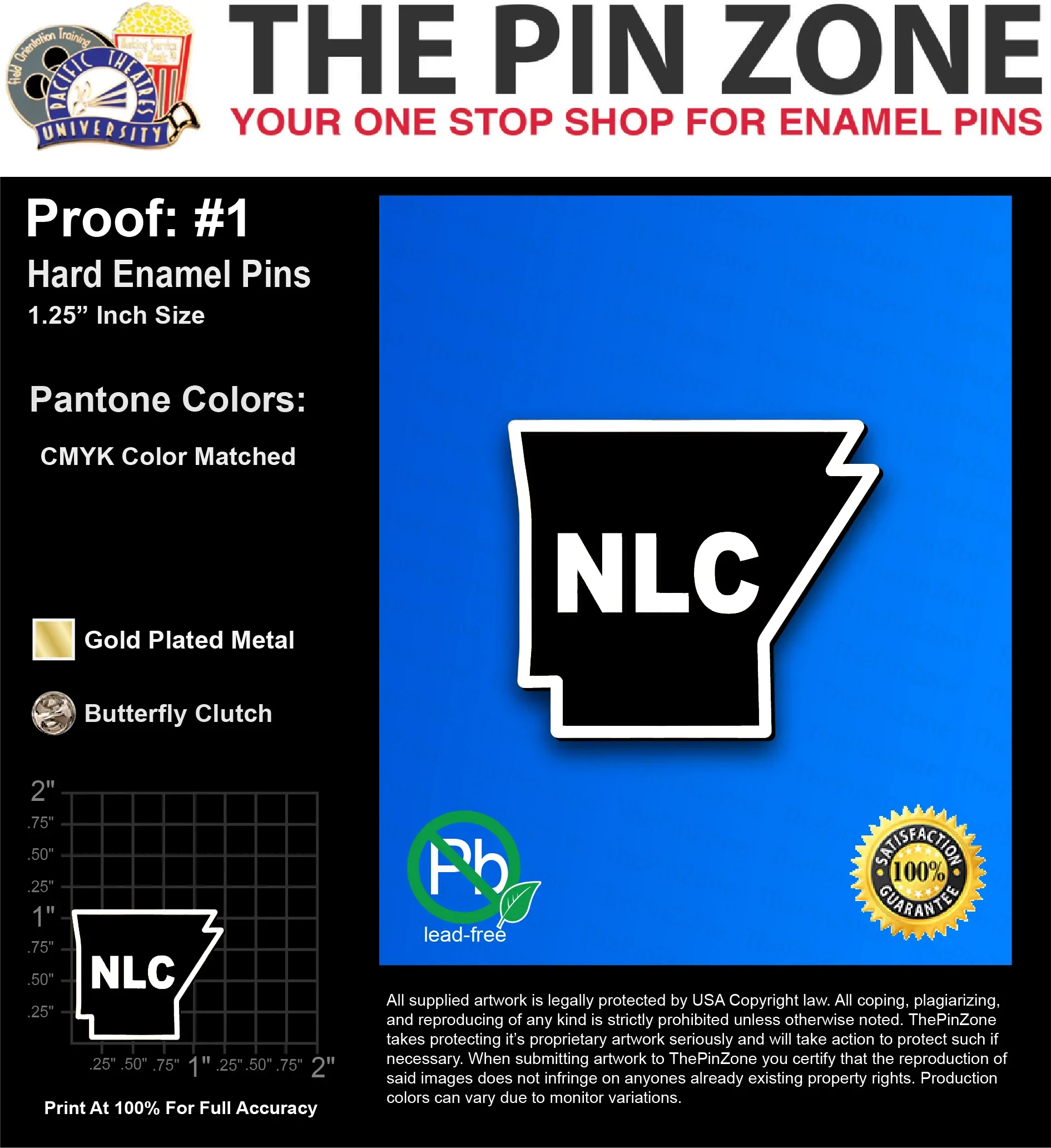 25 “SALVATORE L” LAPEL PINS: PROOF #1