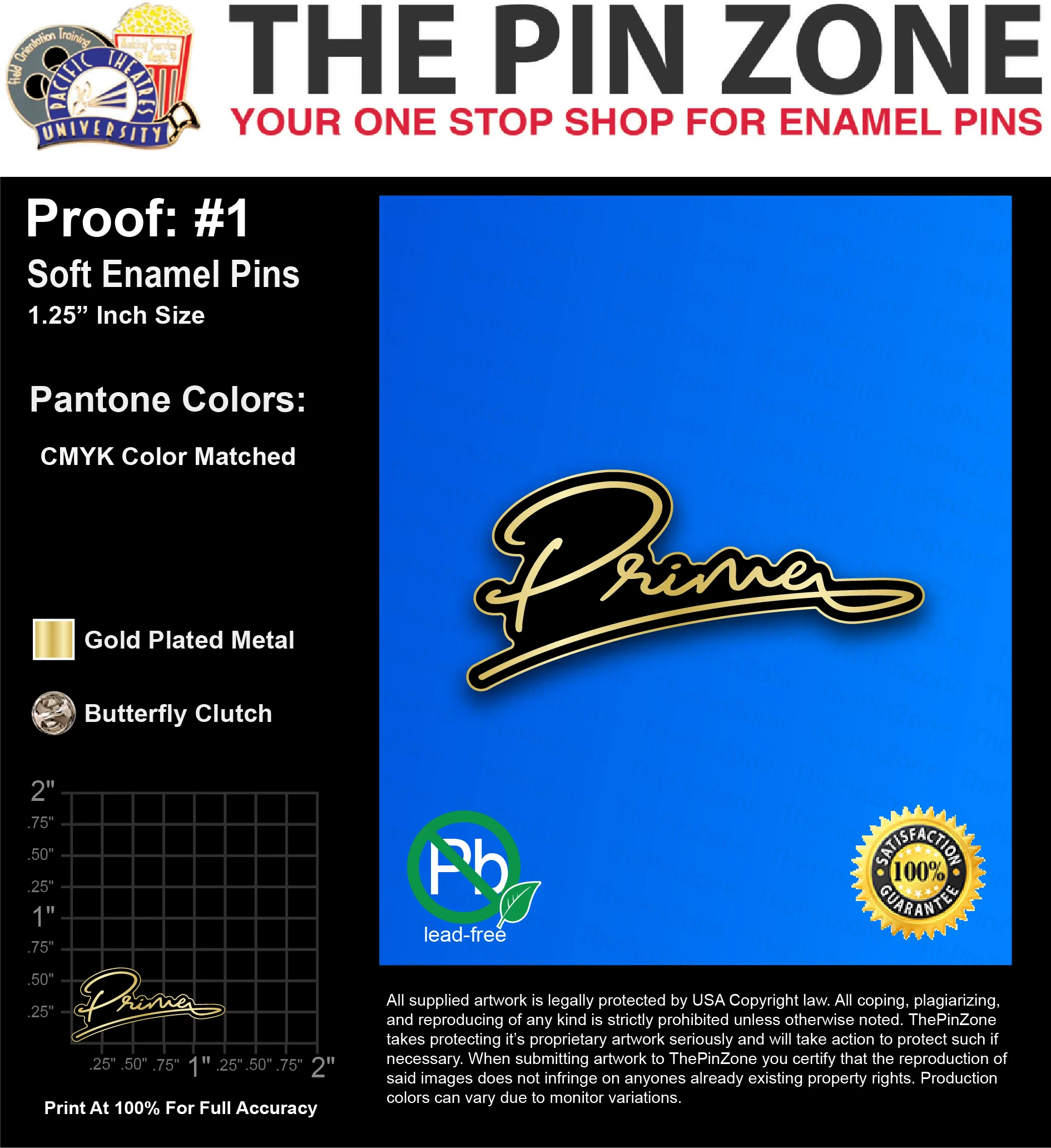 25 “TAMMY B” LAPEL PINS: PROOF #1