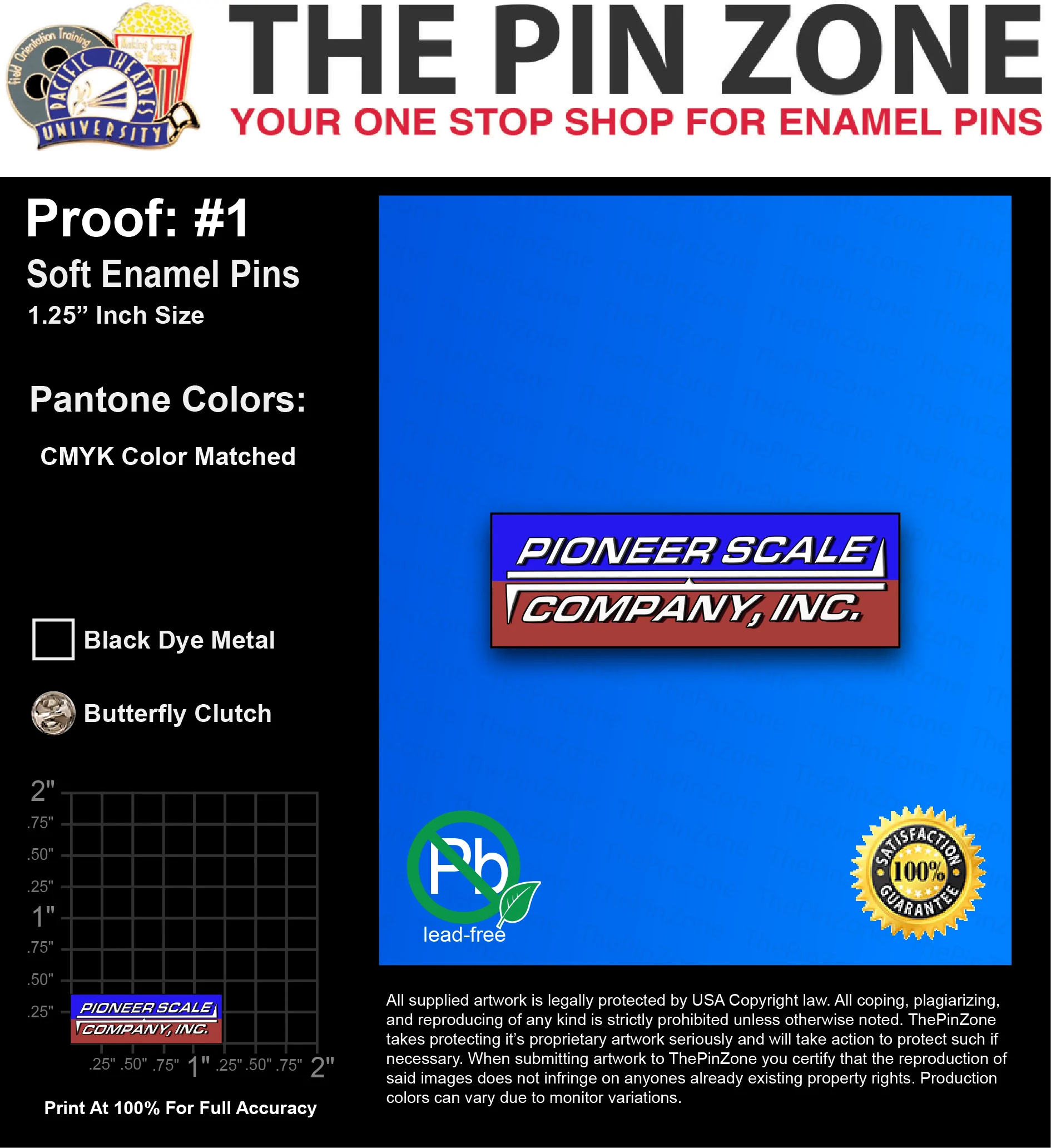 200 “DAVE F” LAPEL PINS: PROOF #1